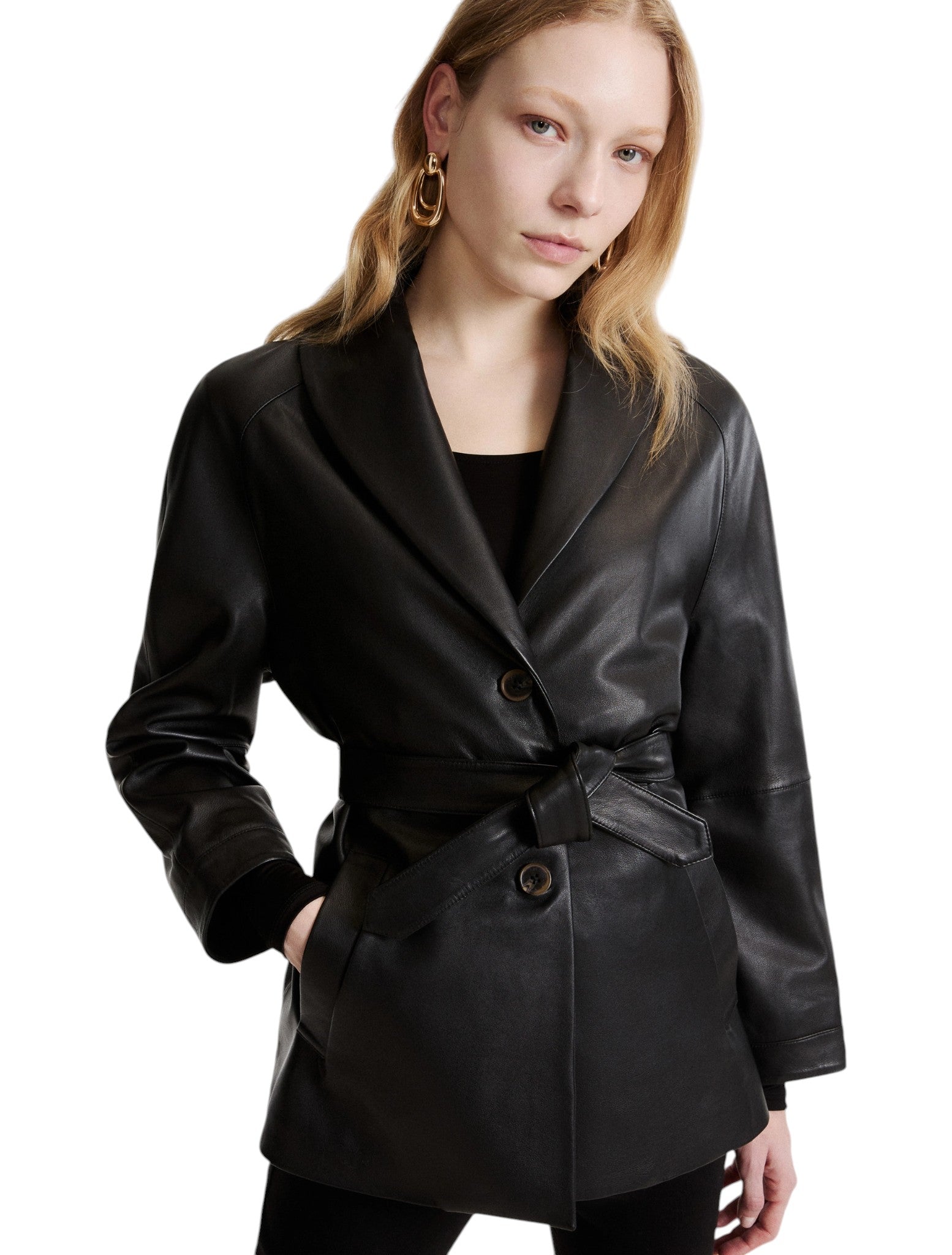 Giacca in Pelle 2623446014200 MLSLAMPONE Nero