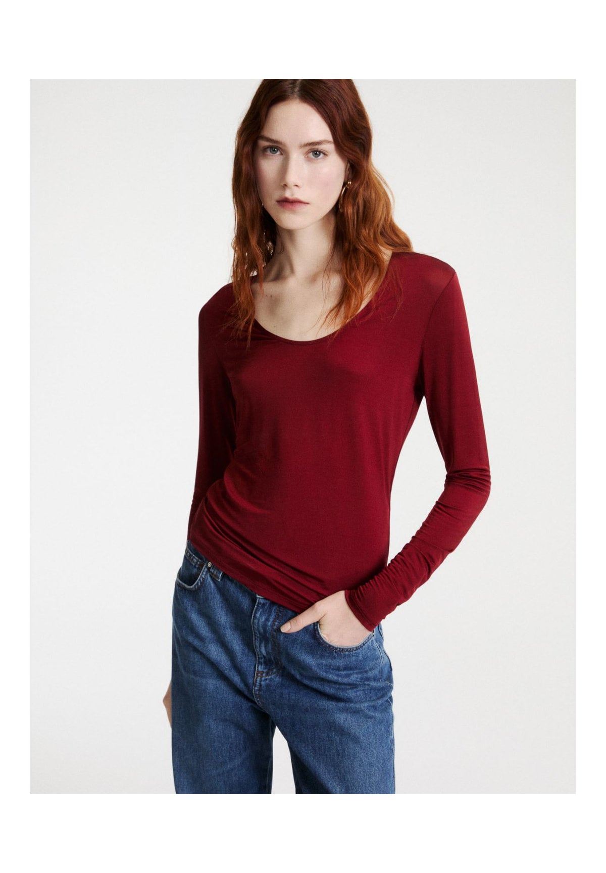 T-shirt a Maniche Lunghe 2623976044200 MLSRIBES Bordeaux