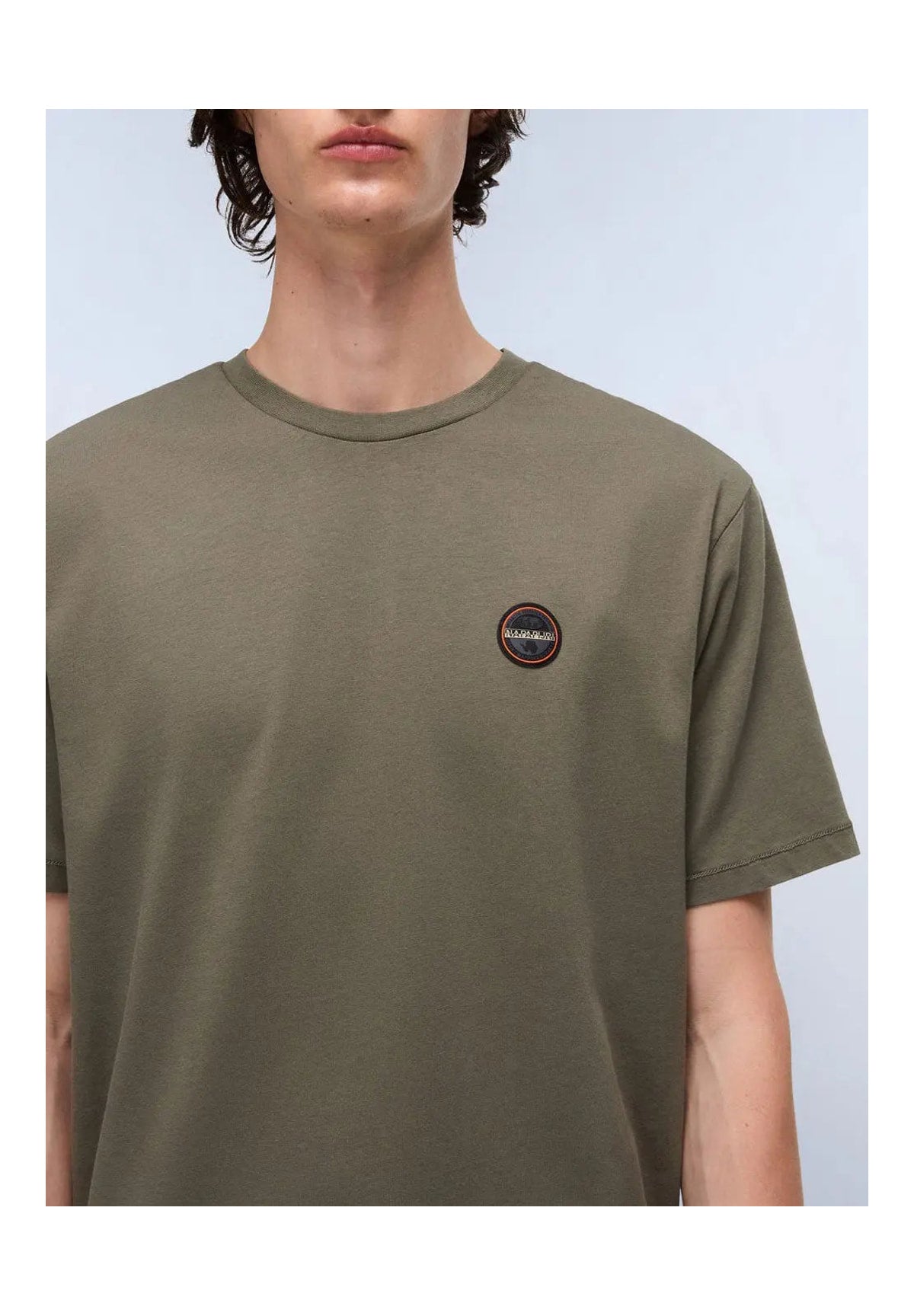 T-shirt a Maniche Corte S-Badge Ss 1 NP0A8949 Olive Night G1F