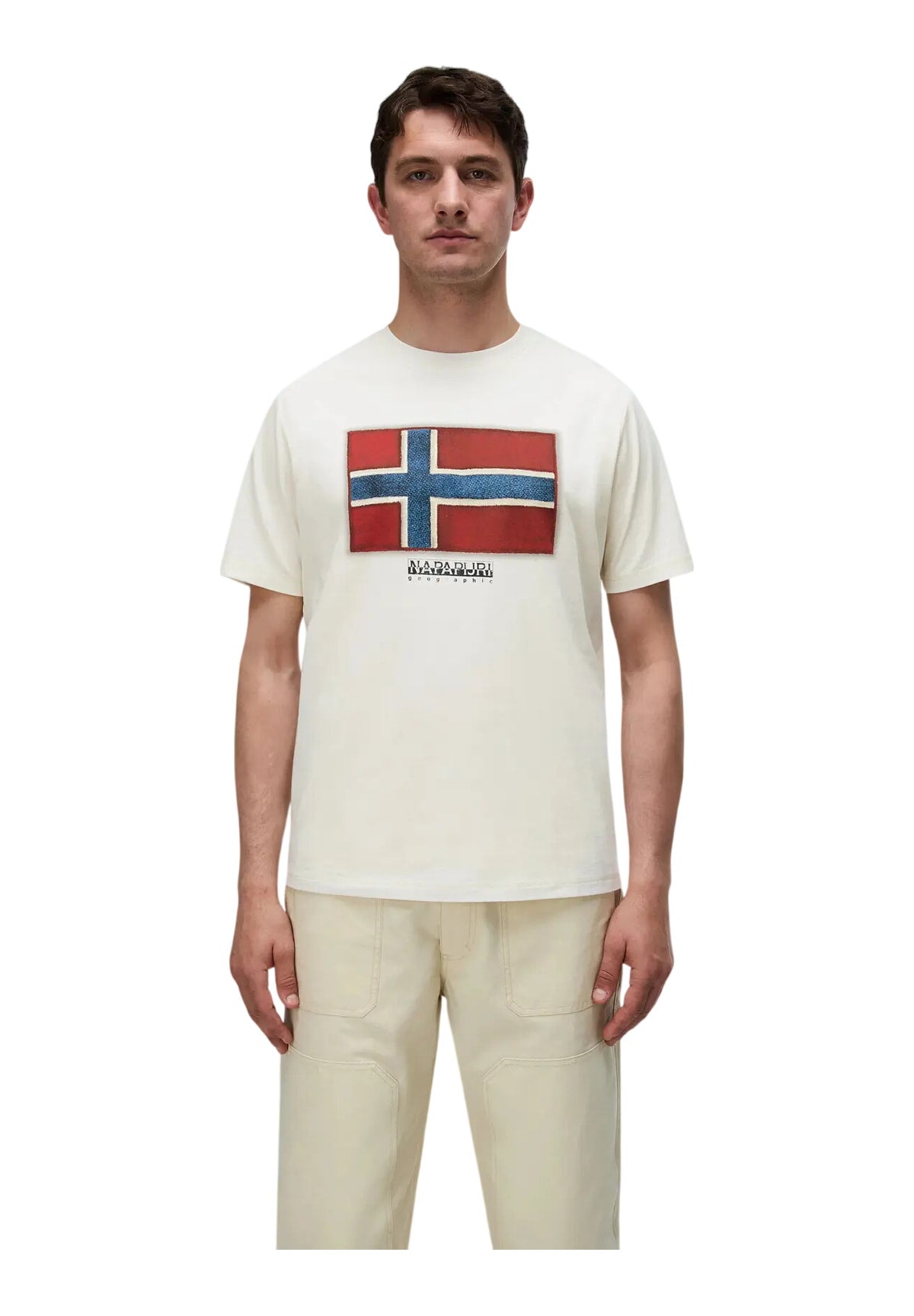T-shirt a Maniche Corte S-Flag Tiki Ss NP0A8A6I White whisper