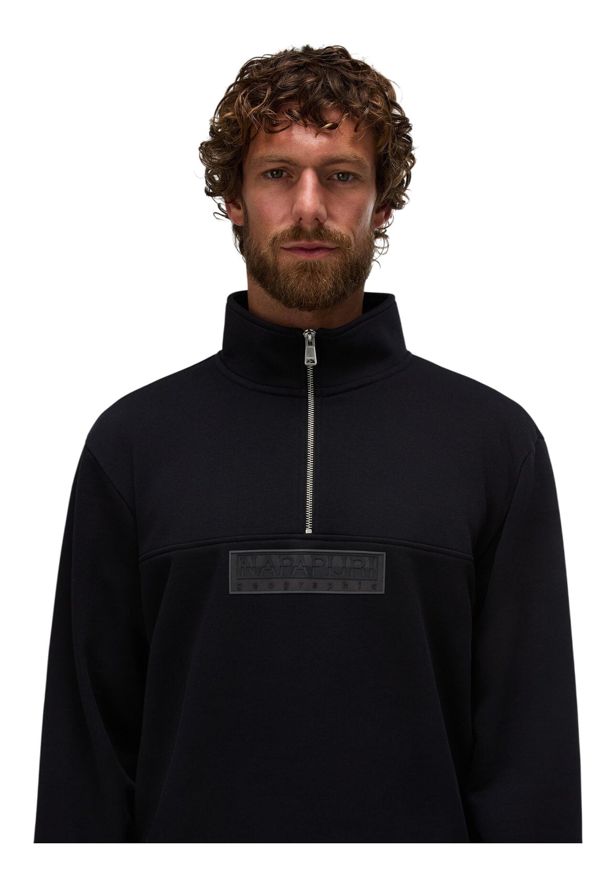 Felpa Mezza Zip B-Box Logo Hz Wi NP0A8B33 Black Beauty