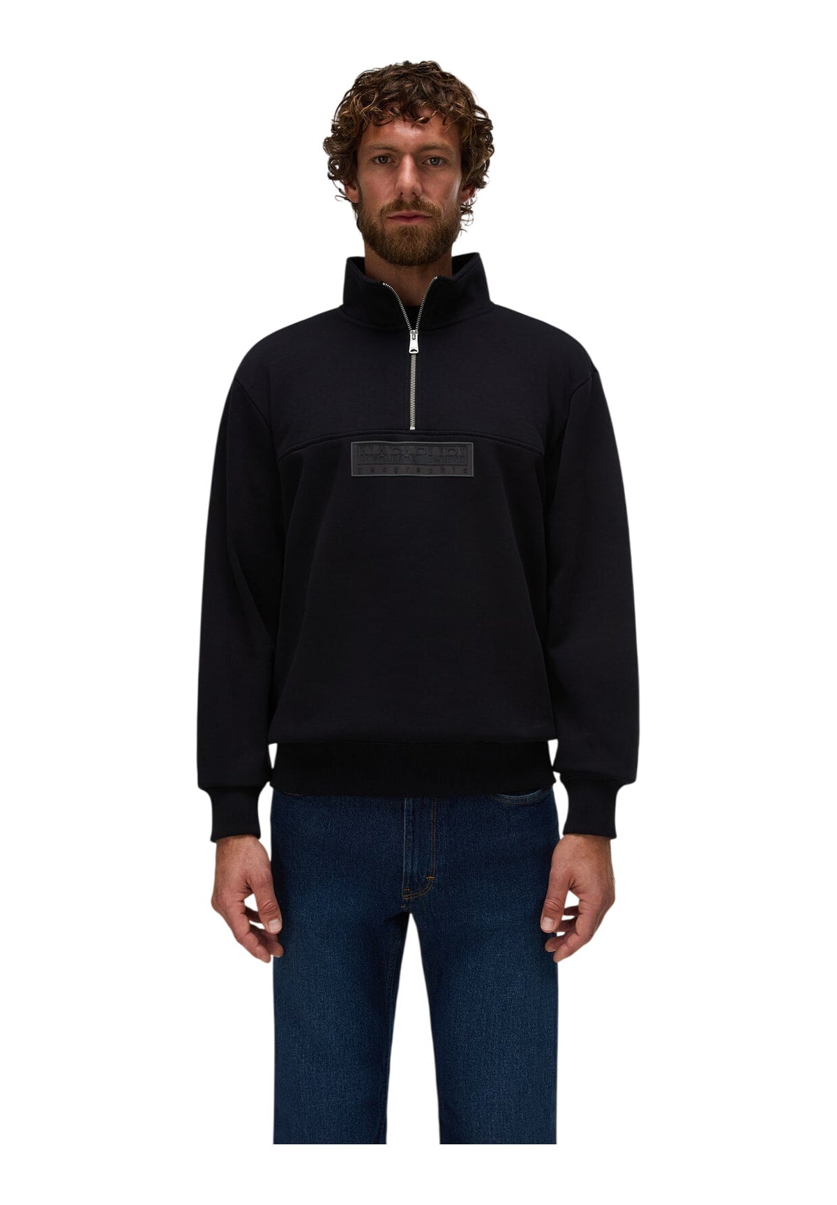 Felpa Mezza Zip B-Box Logo Hz Wi NP0A8B33 Black Beauty