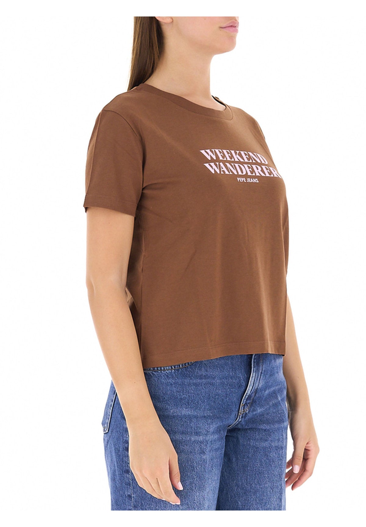 T-shirt a Maniche Corte Carla PL5000234 Cappuccino Brown