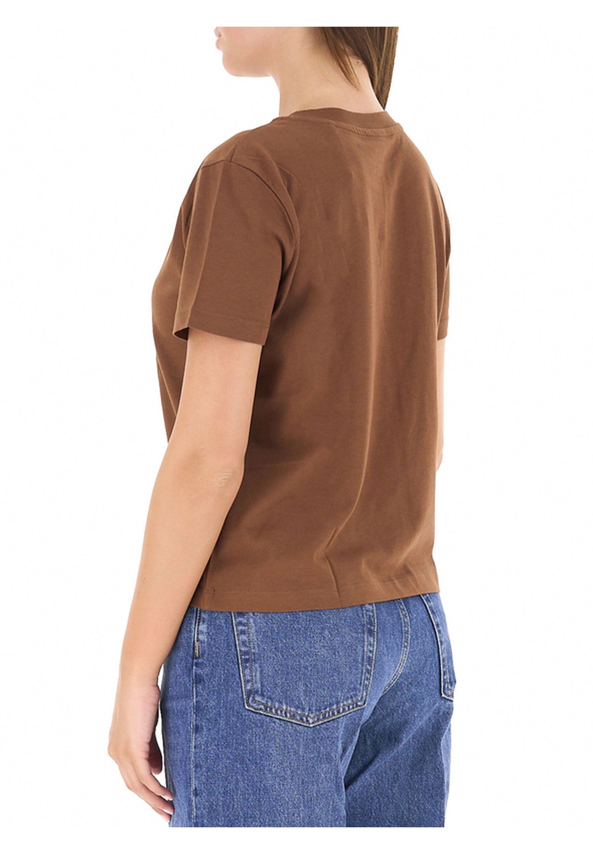 T-shirt a Maniche Corte Carla PL5000234 Cappuccino Brown