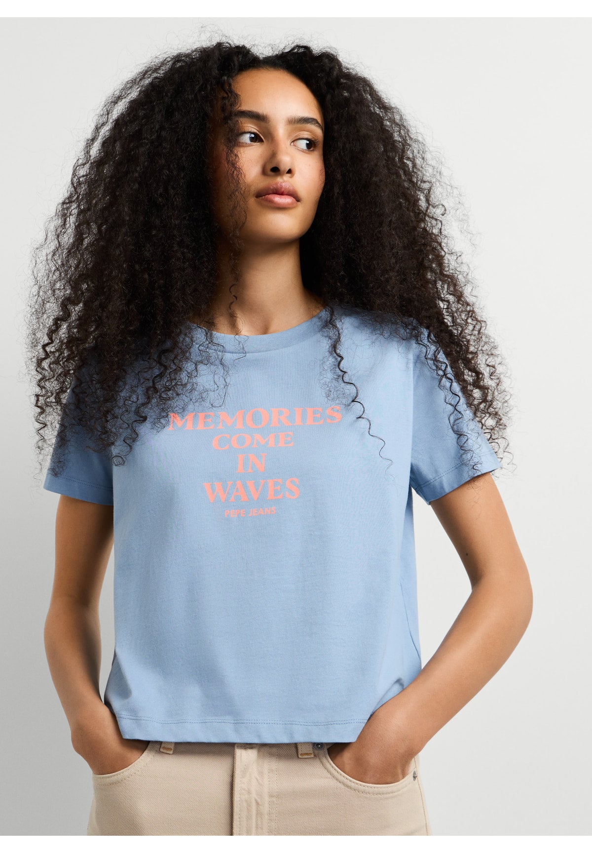 T-shirt a Maniche Corte Claudia PL5000235 Azure Blue