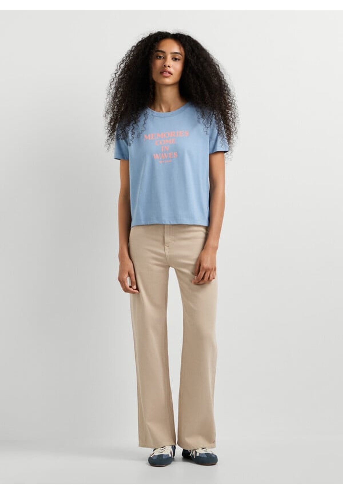 T-shirt a Maniche Corte Claudia PL5000235 Azure Blue