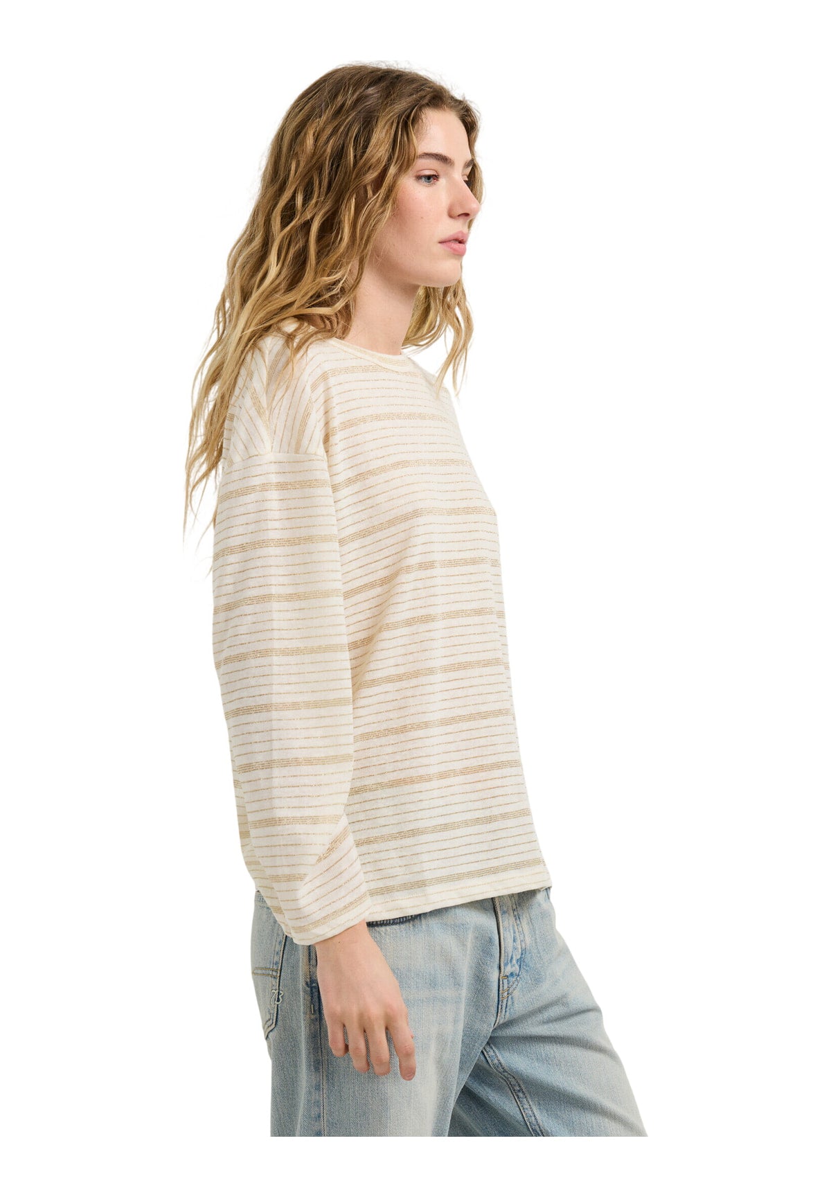 T-shirt a Maniche Lunghe Carola PL5000243 Mousse White