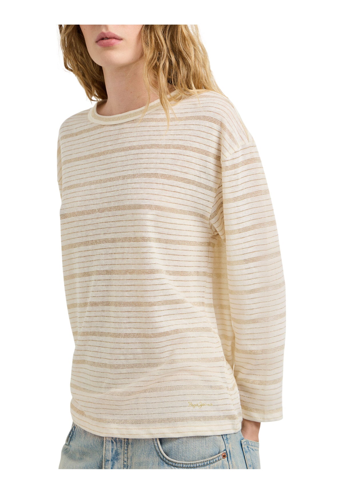 T-shirt a Maniche Lunghe Carola PL5000243 Mousse White
