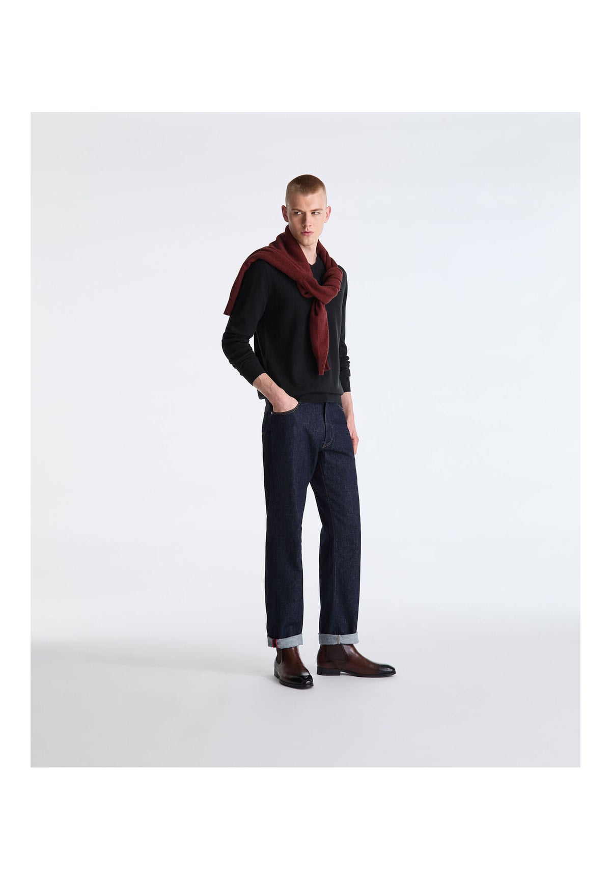 Maglione con Scollo a V Peu5990 ALTERF Blu Grafite