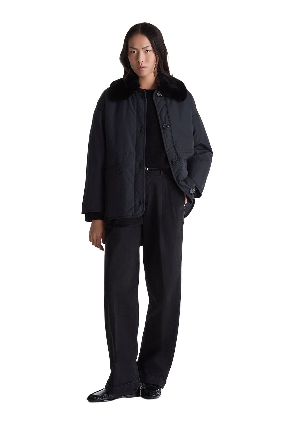 Giubbotto Ped5126 GURSKY DOUBLE BICOL BMAT FUR Nero, Nero