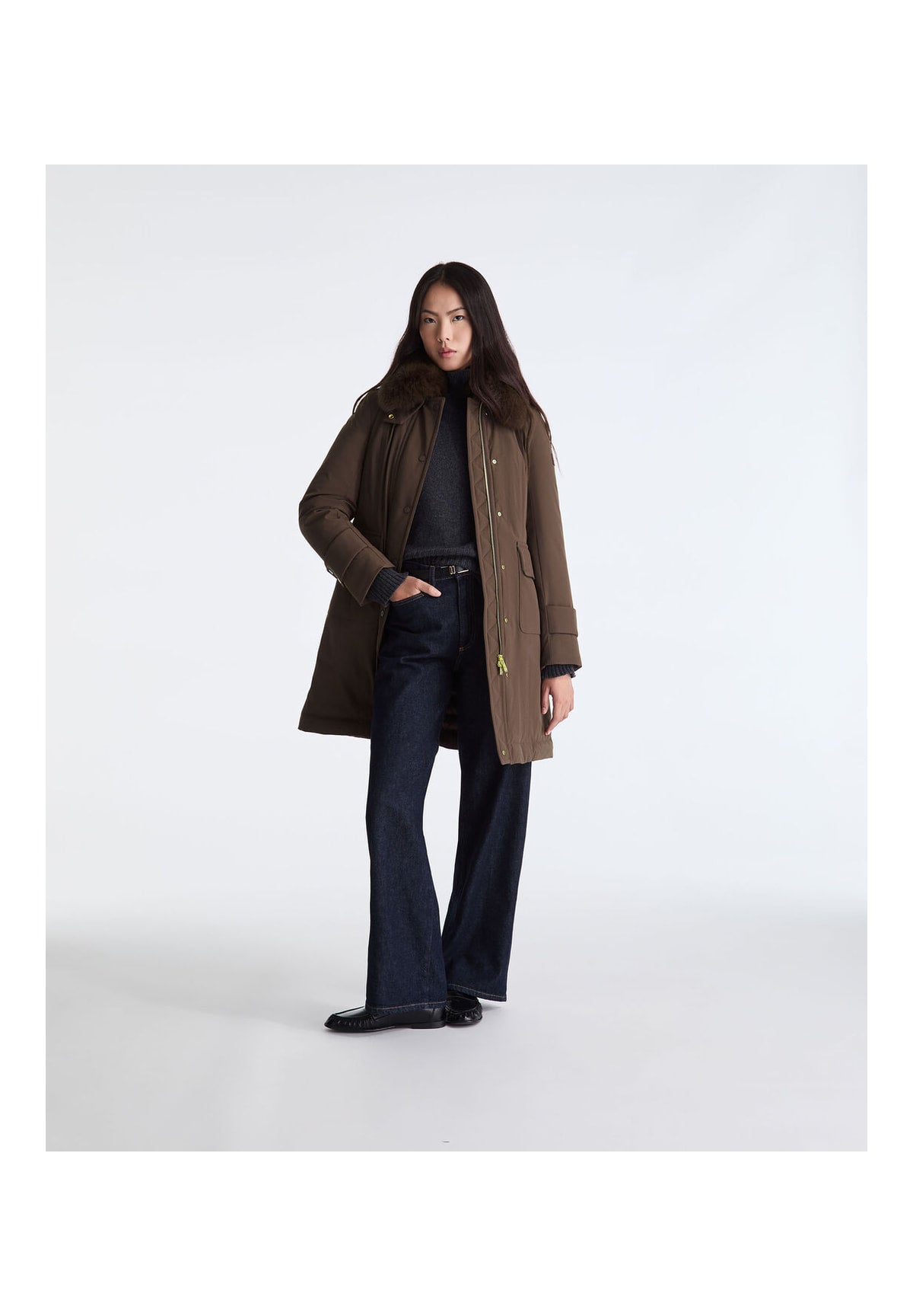 Parka Ped5741 RAKID SRTR GRS FUR Chicory Coffee