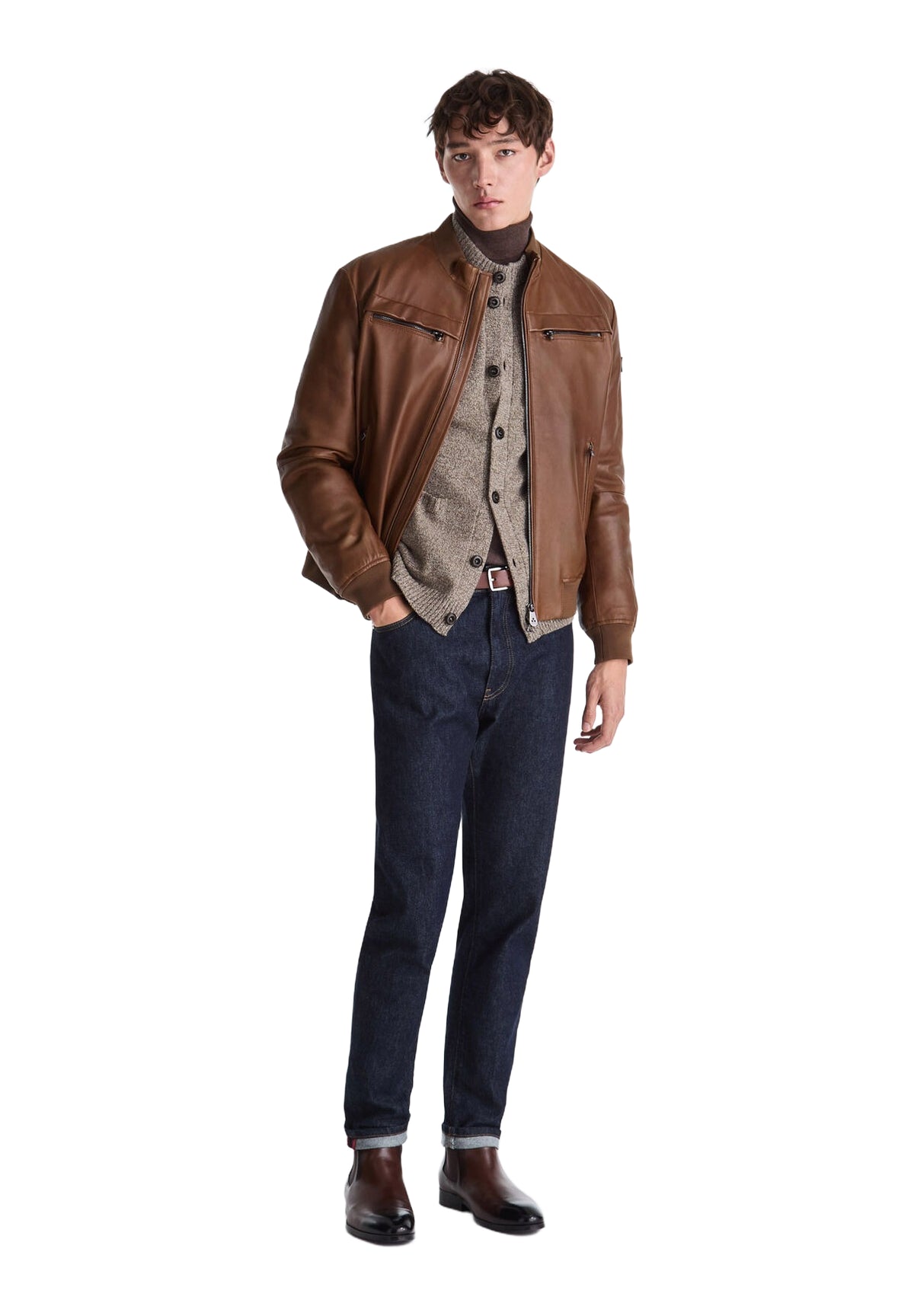 Giubbotto Bomber Peu6047 SANDS LE TTP FW 09 Cuoio