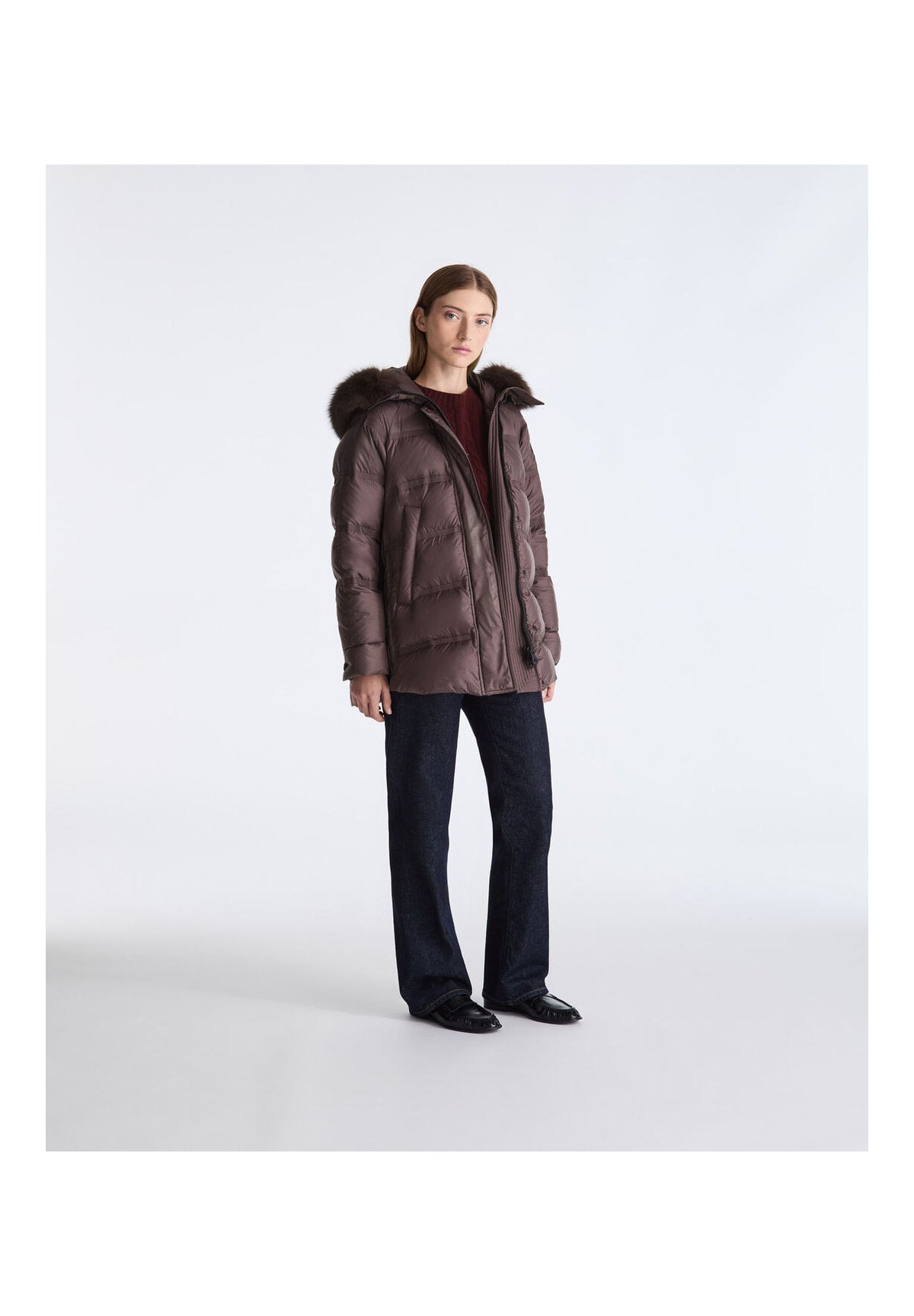 Piumino Pesante Ped5439 TAKAN MQN 04 FUR Chicory Coffee
