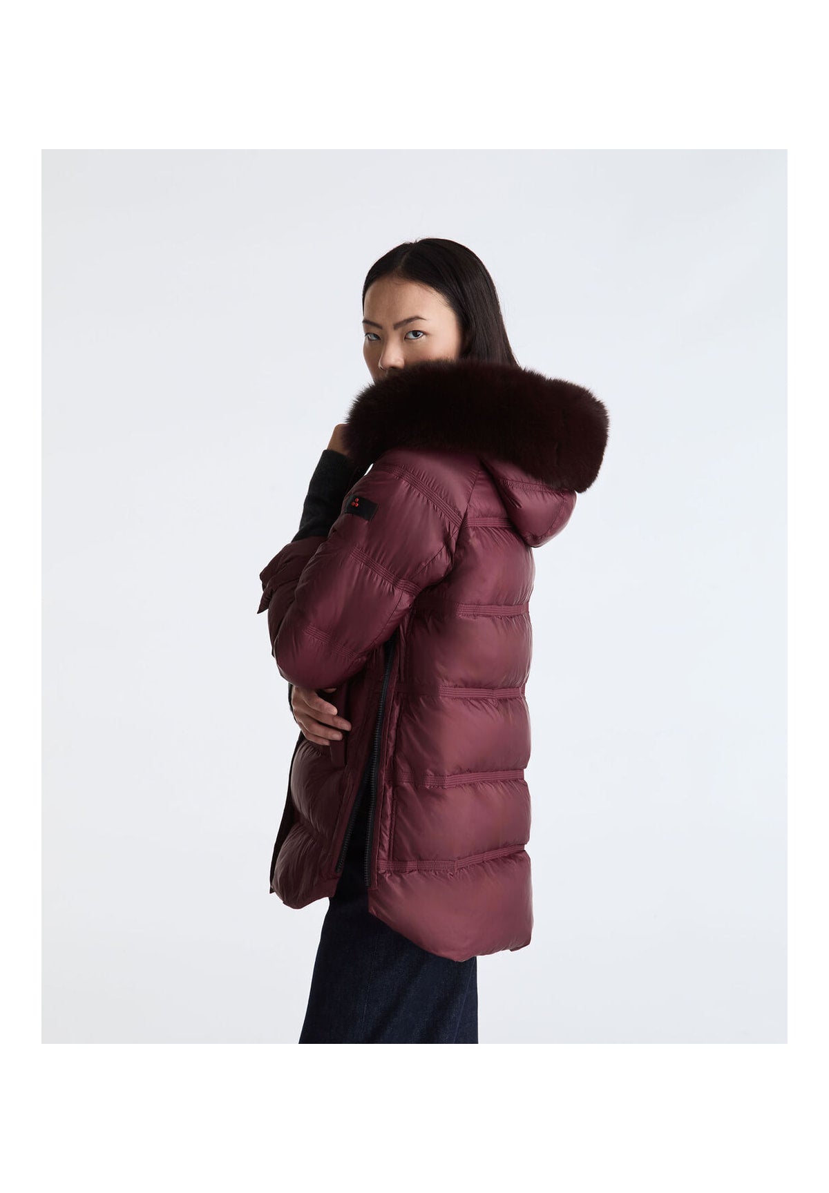 Piumino Pesante Ped5439 TAKAN MQN 04 FUR Rosso Prugna