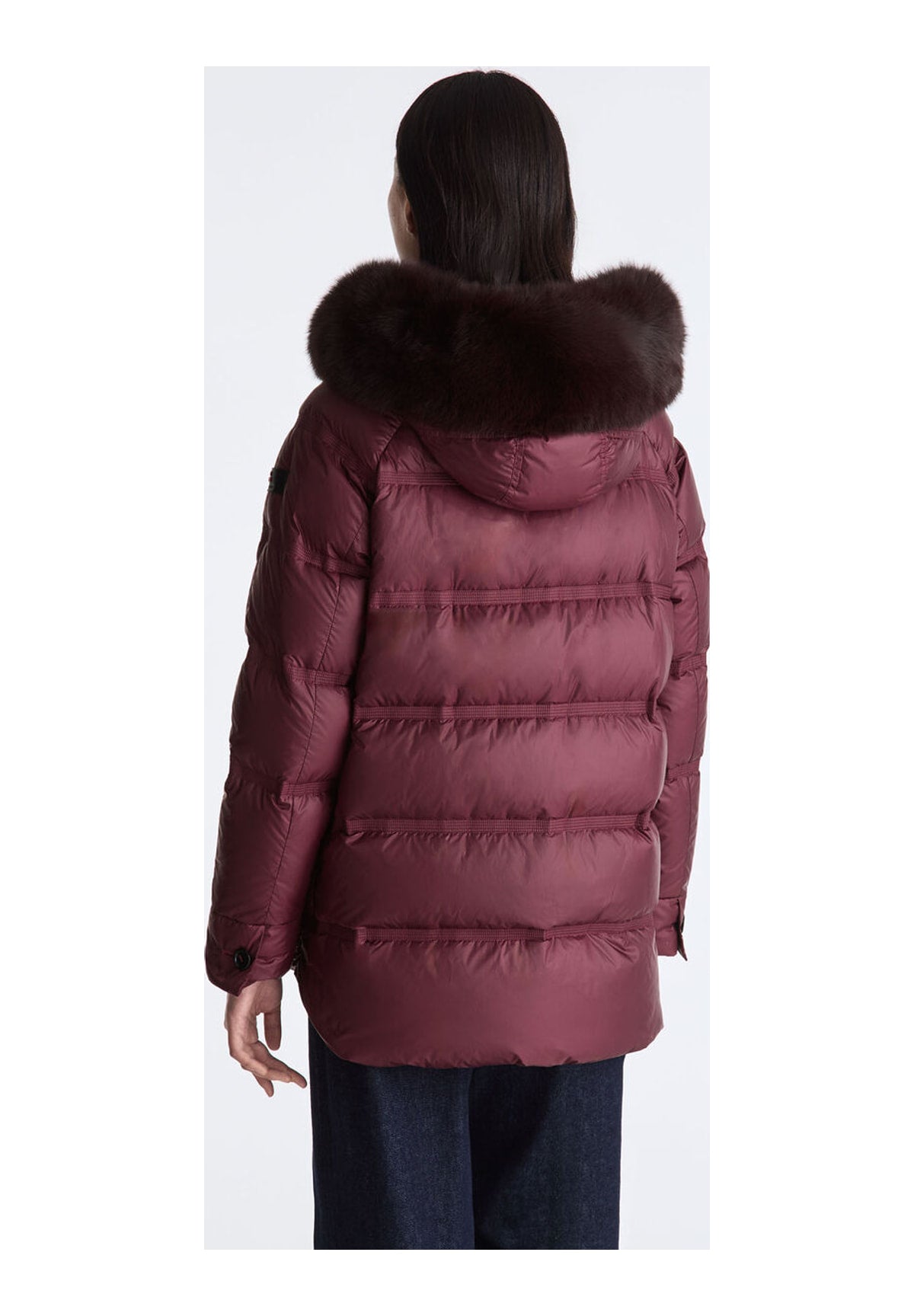Piumino Pesante Ped5439 TAKAN MQN 04 FUR Rosso Prugna