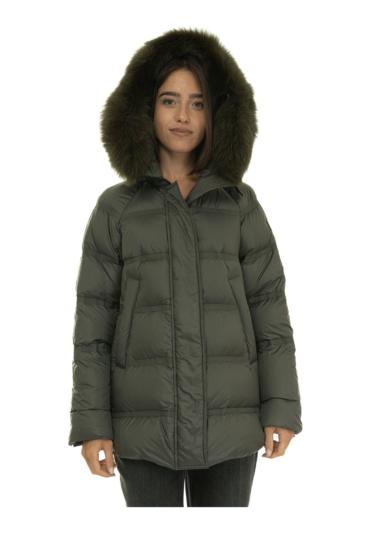 Piumino Pesante Ped5439 TAKAN MQN 04 FUR Verde Edera