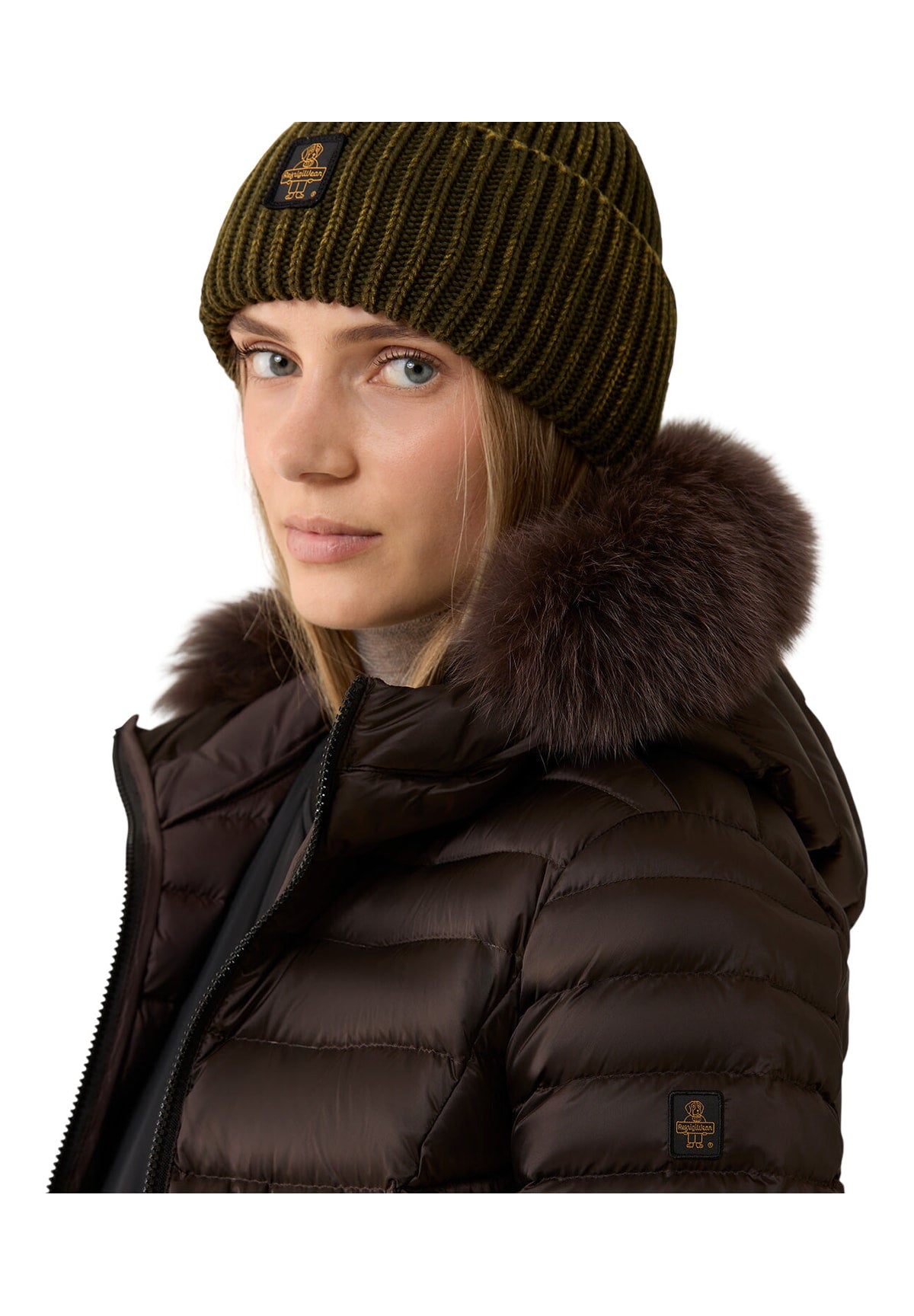 Piumino Pesante W98118 Ra0035 LONG MEAD FUR JACKET Black Coffee