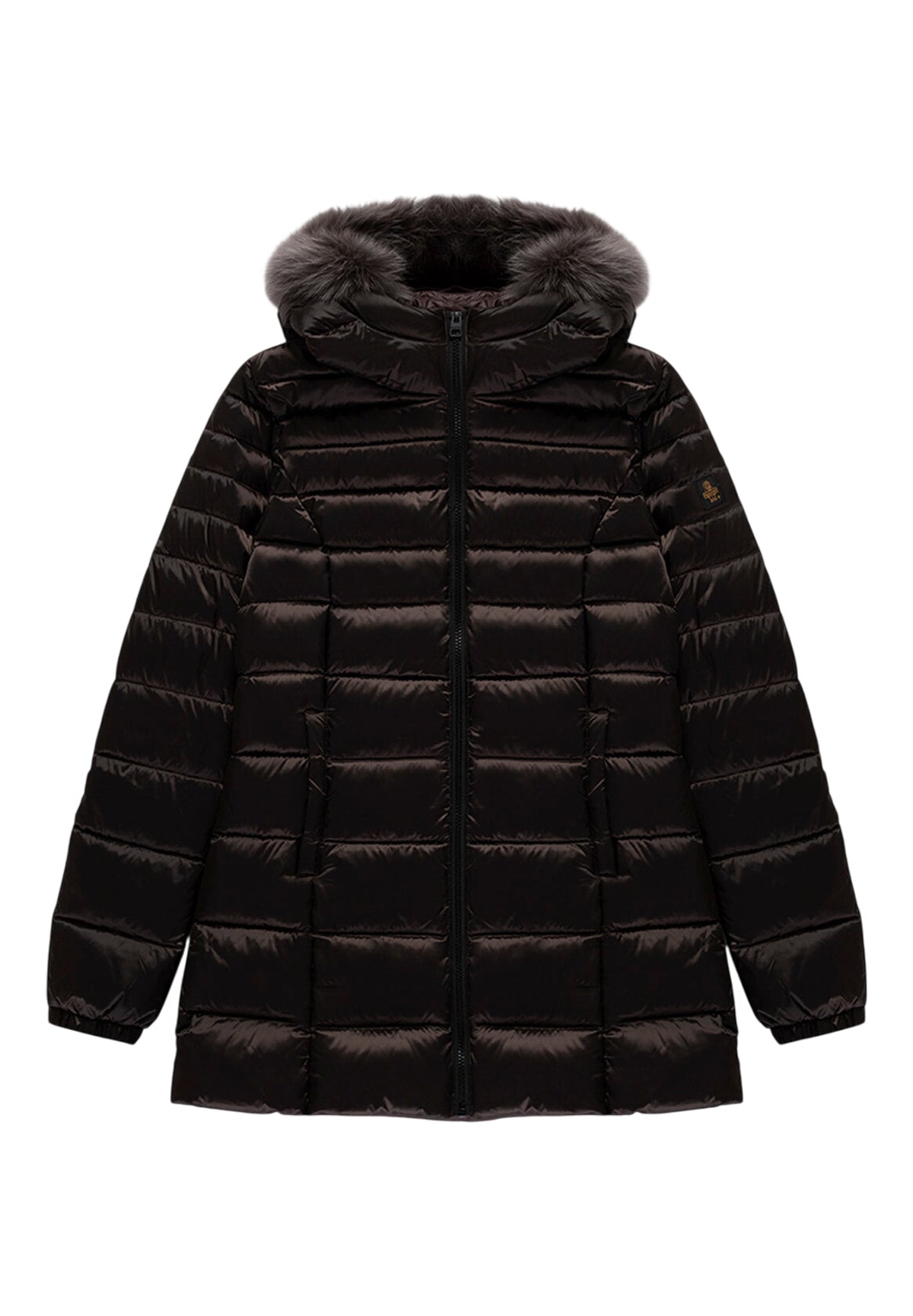 Piumino Pesante W98118 Ra0035 LONG MEAD FUR JACKET Black Coffee