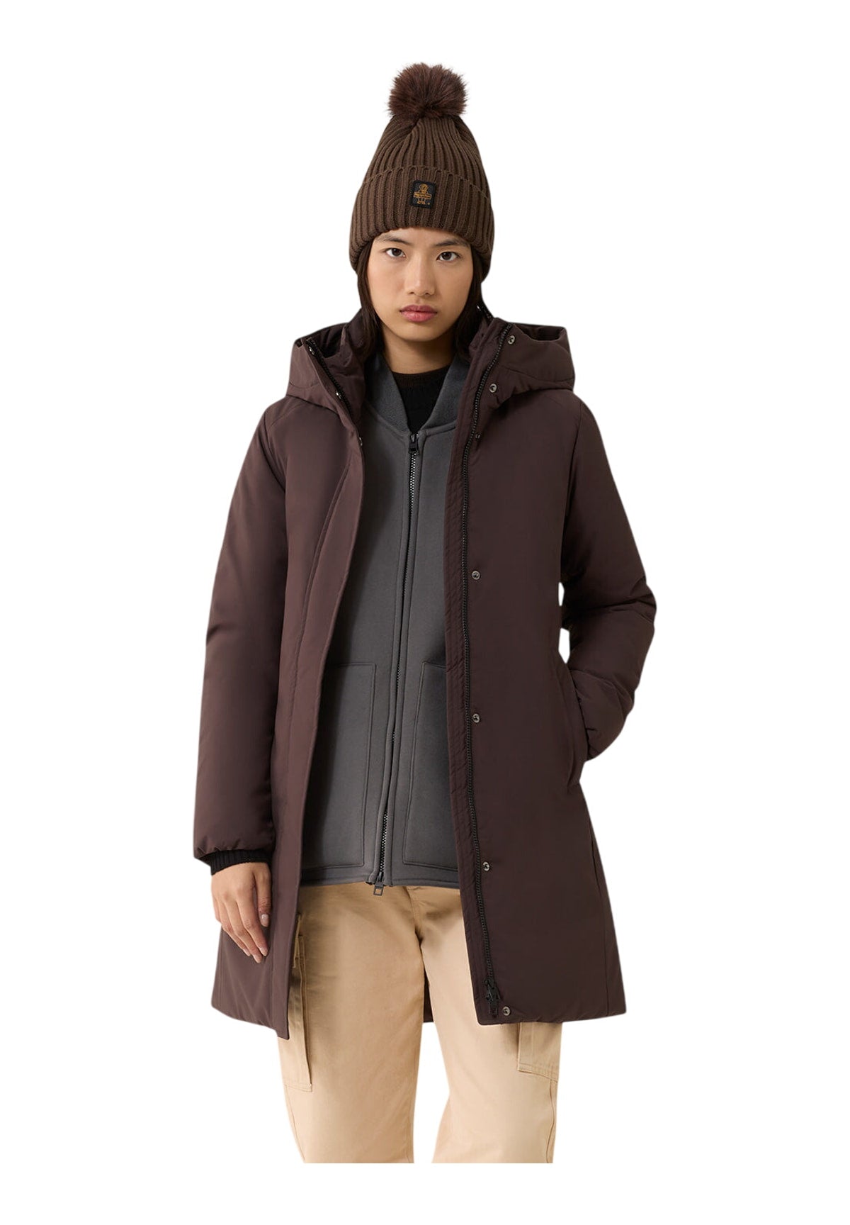 Giubbotto W88900 Pl2108 LONG NEBLA TECH JACKET Black Coffee