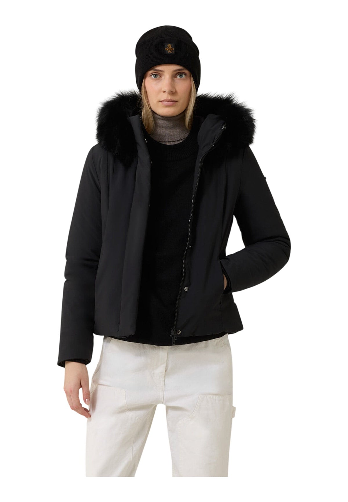 Giubbotto W99208 Xt3790 SHORT LADY TECH FUR JACKET Black