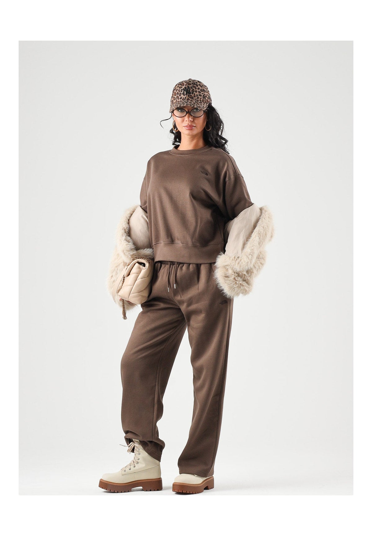 Pantaloni Tuta W Tnf Essential Simple Dome NF0A8CWD Smokey Brown