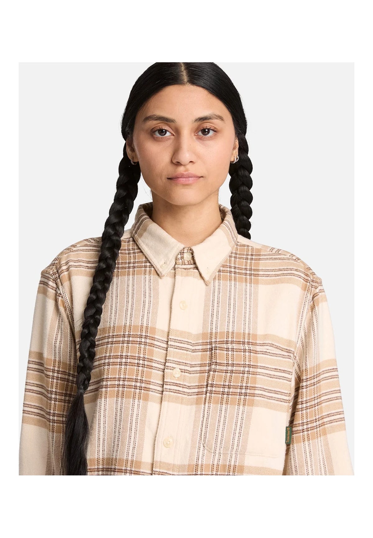 Camicia a Maniche Lunghe Flannel House Check TBC0YH82 White smoke yd