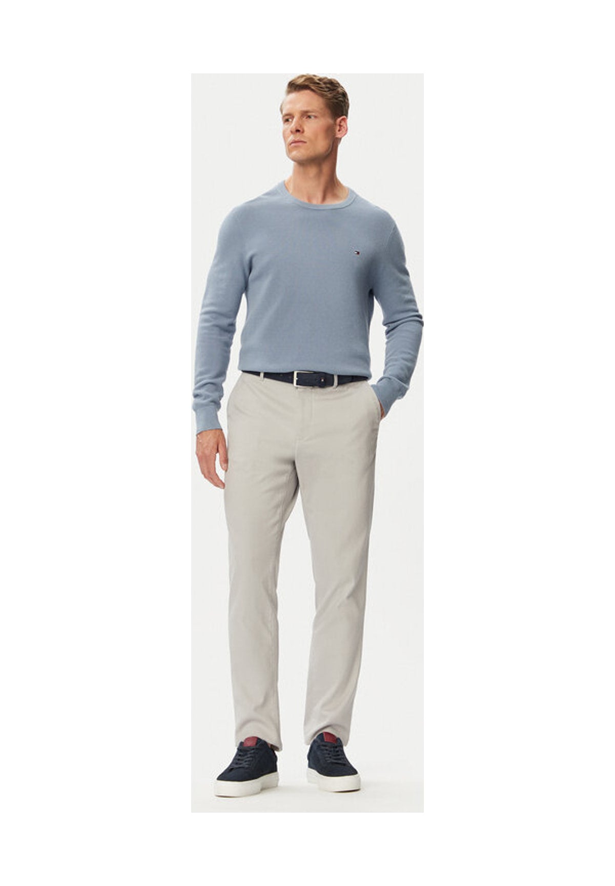 Maglione Girocollo Essential Structure MW0MW36347 Brisk Blue