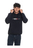Tommy Hilfiger Felpa Pullover con Cappuccio Script Flag Hoodie MW0MW43220 Desert Sky