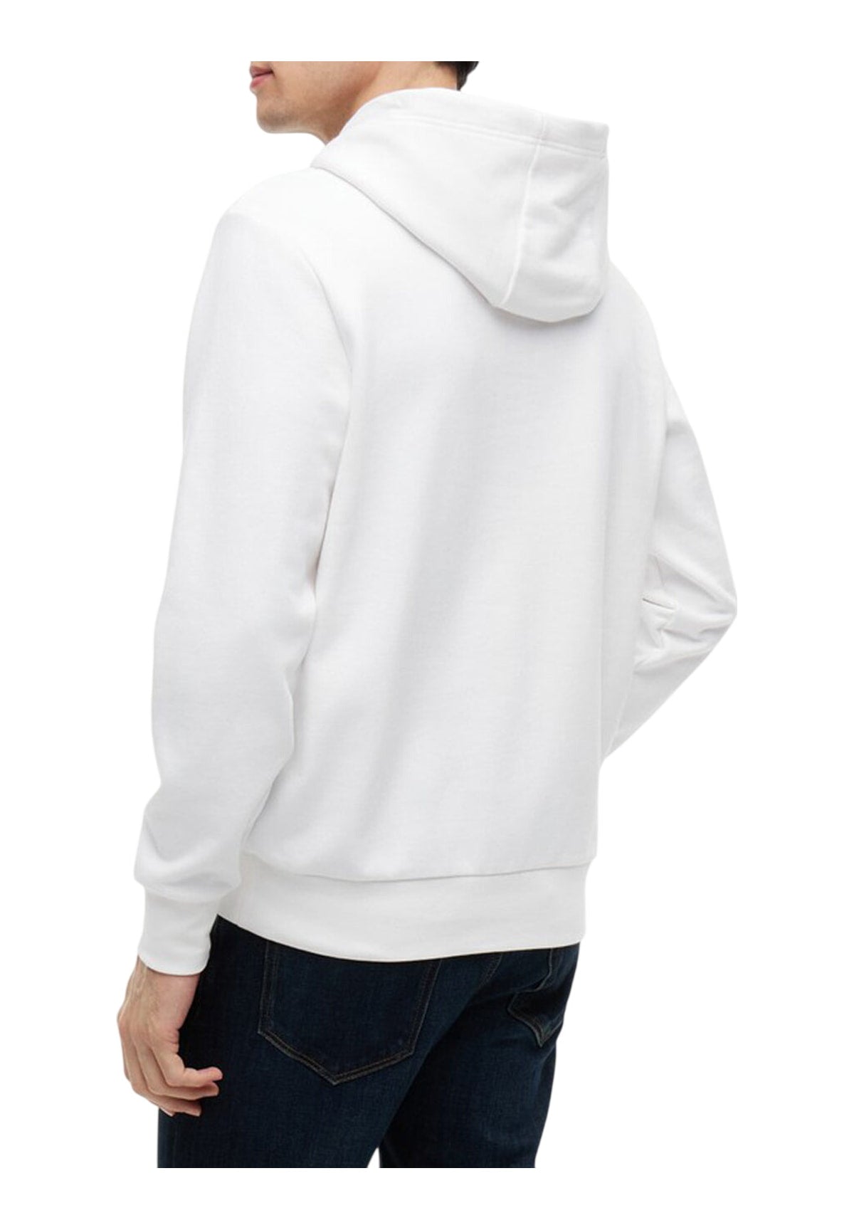 Felpa Pullover con Cappuccio Script Flag Hoodie MW0MW43220 White