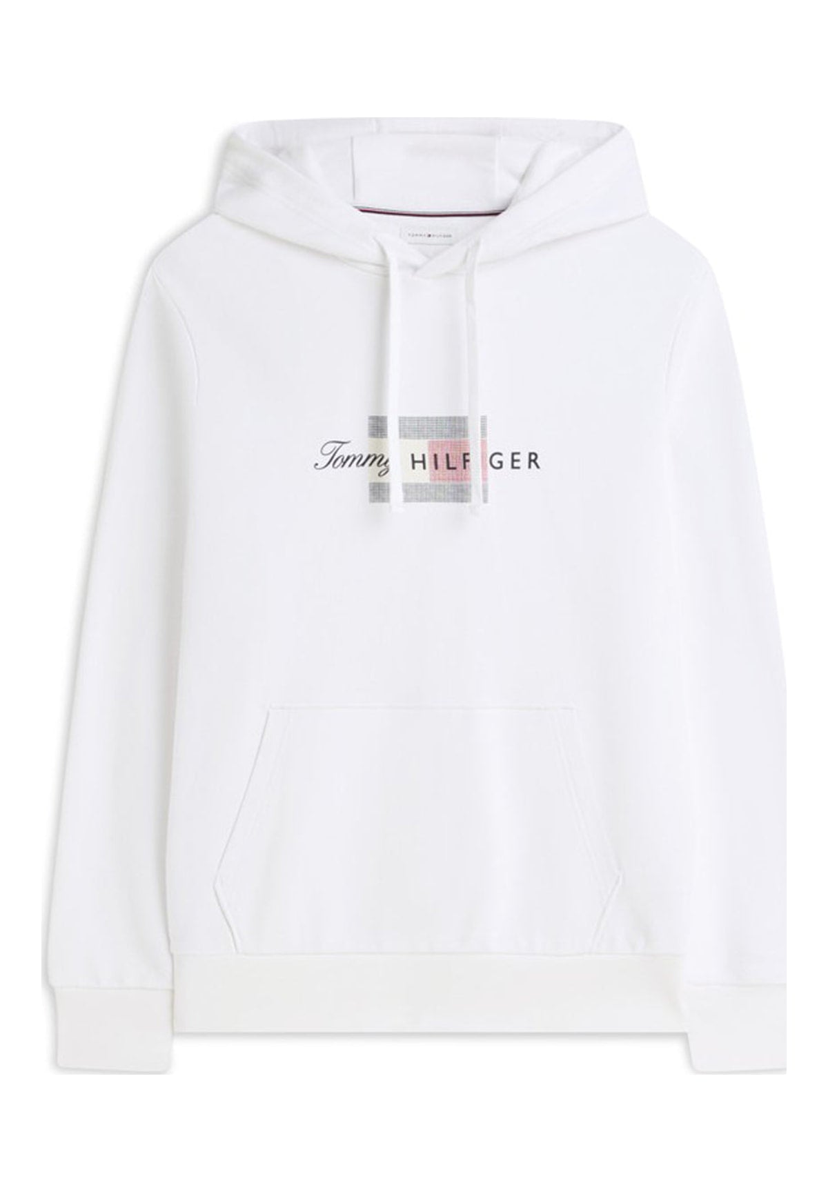 Felpa Pullover con Cappuccio Script Flag Hoodie MW0MW43220 White