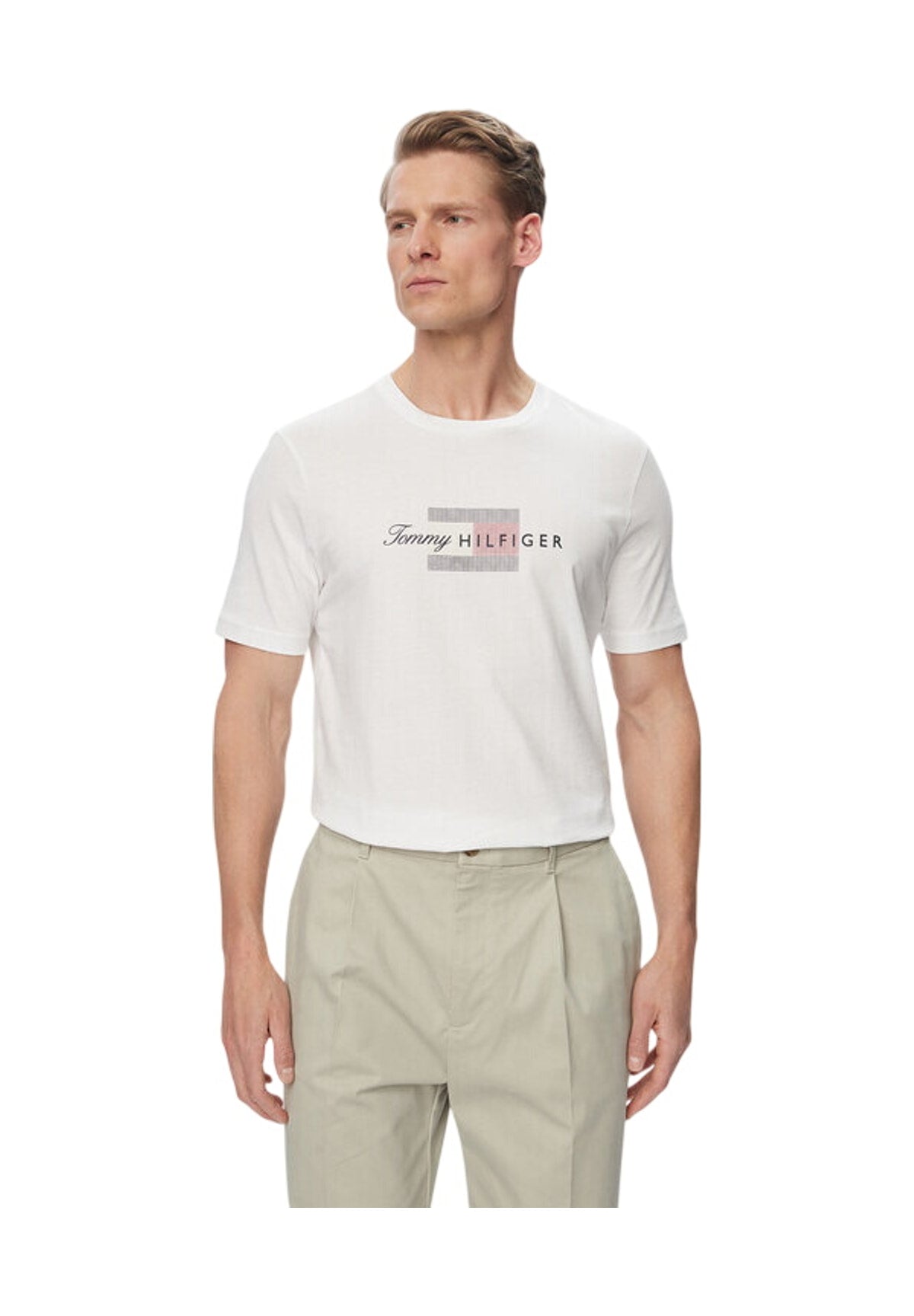 T-shirt a Maniche Corte Script Flag Regular MW0MW43226 White