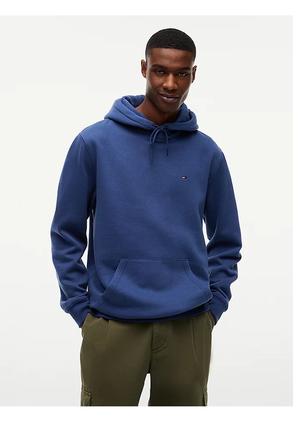 Felpa Pullover con Cappuccio Tjm Reg S Flag Hoodi DM0DM20742 Basic Navy