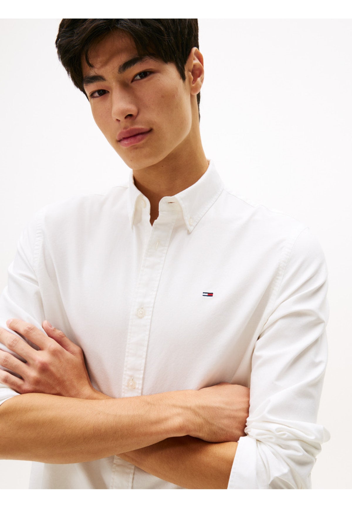 Camicia a Maniche Lunghe Tjm Reg Oxford Shirt DM0DM21298 Ecru