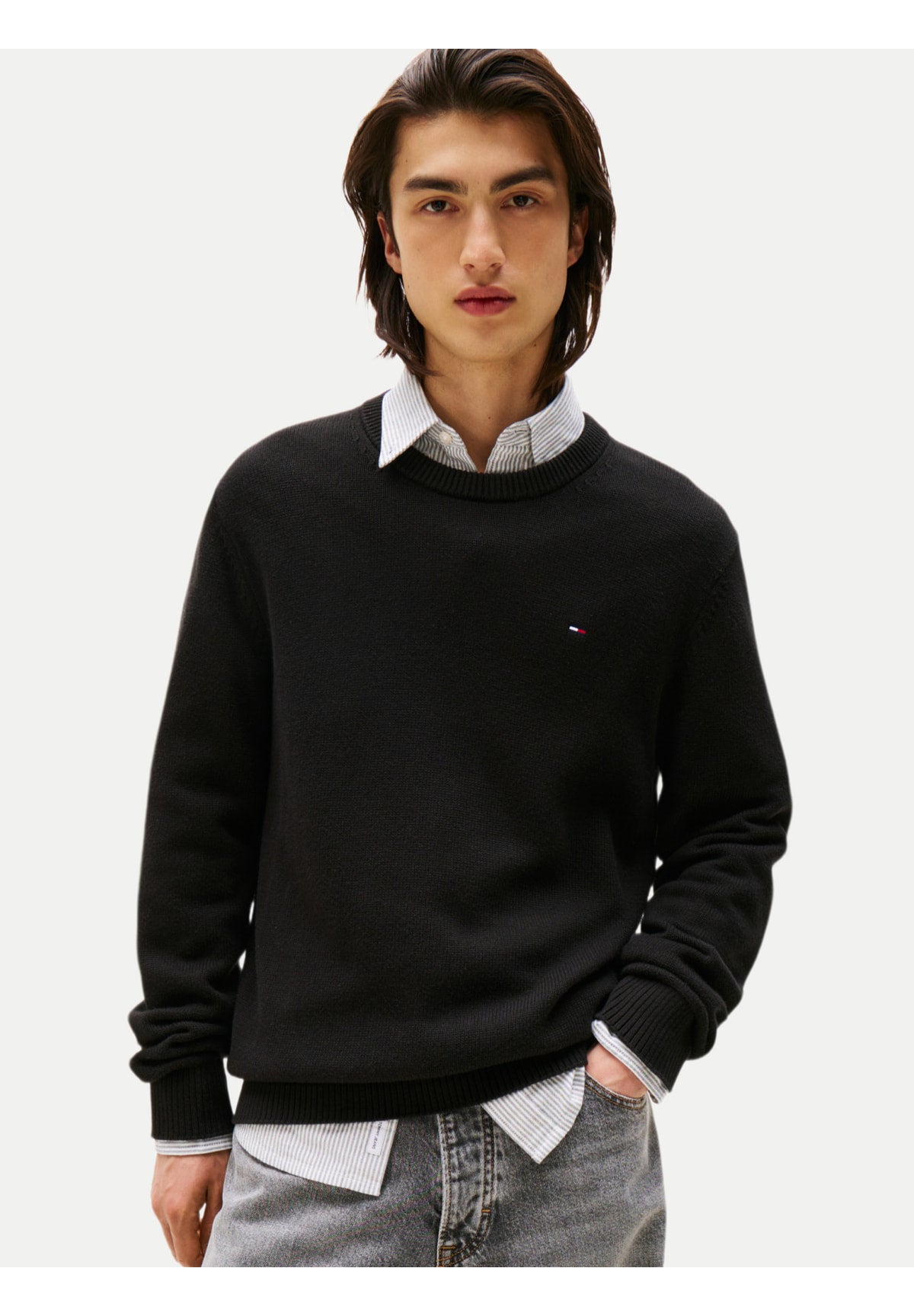 Maglione Girocollo Tjm Slim Ess Sweater DM0DM21787 Black