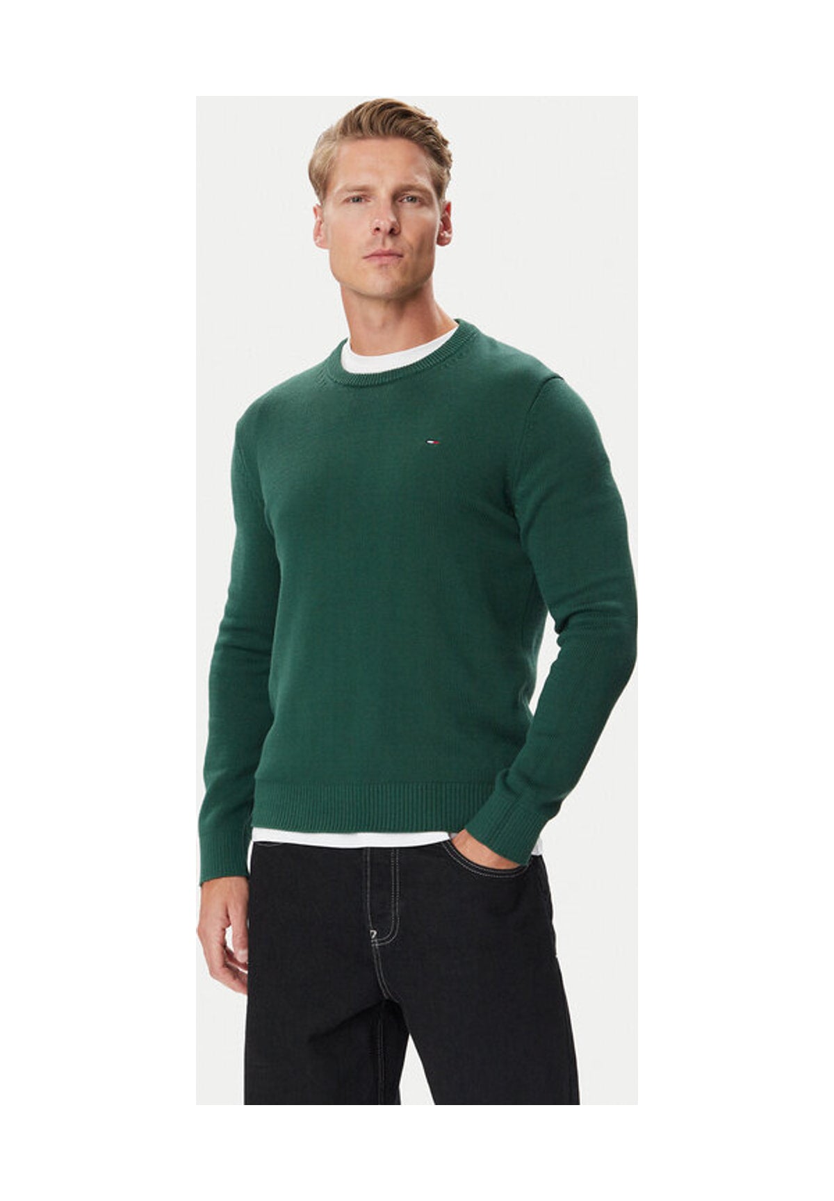 Maglione Girocollo Tjm Slim Ess Sweater DM0DM21787 Velvet Green