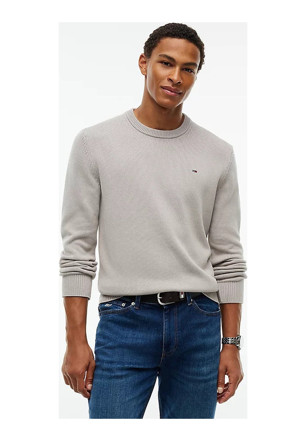 Maglione Girocollo Tjm Slim Ess Sweater DM0DM21787 Limestone Dust
