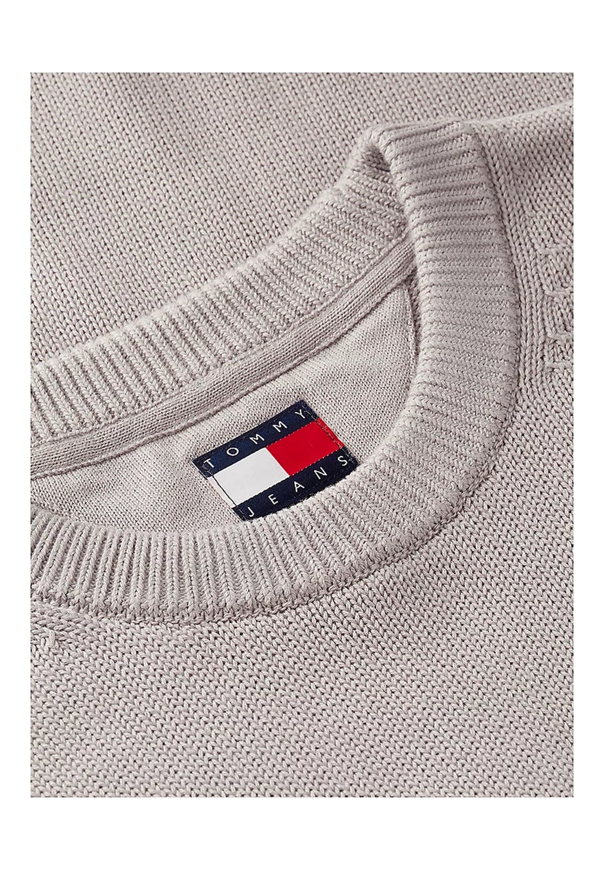 Maglione Girocollo Tjm Slim Ess Sweater DM0DM21787 Limestone Dust