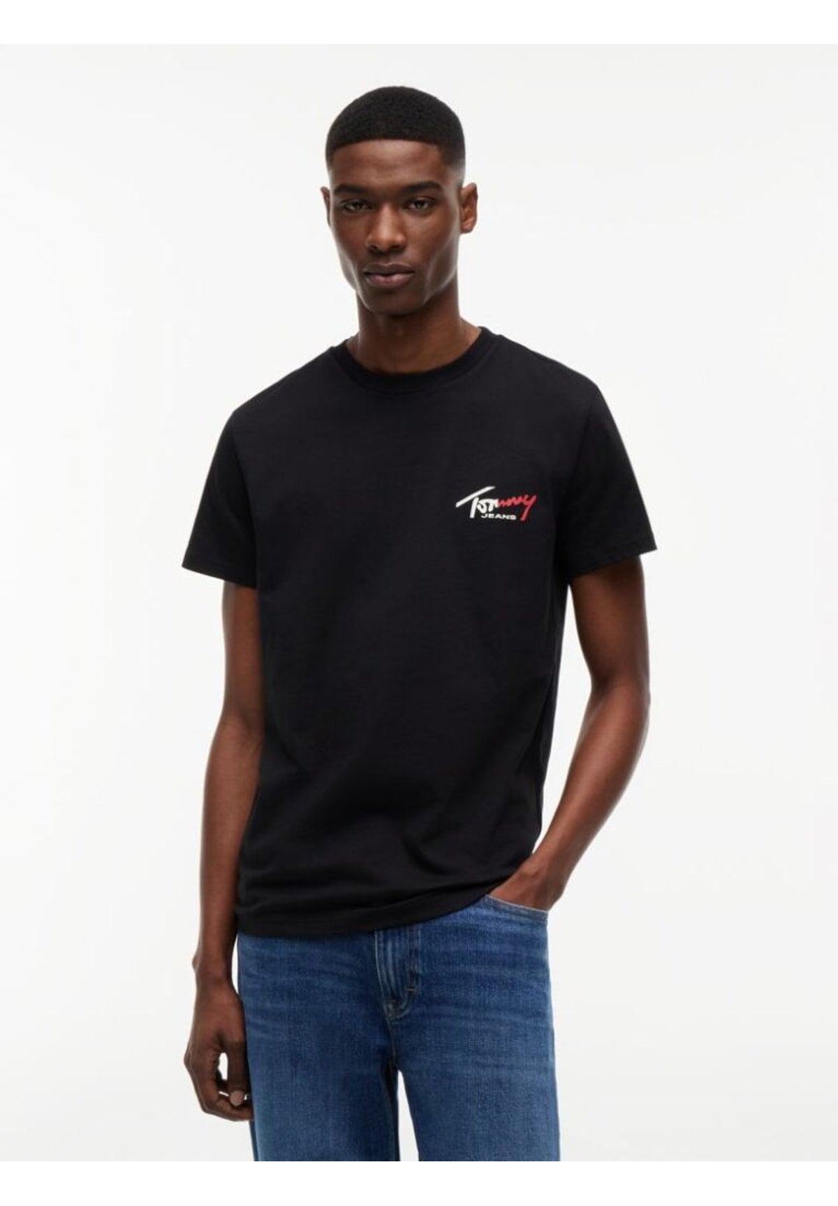 T-shirt a Maniche Corte Tjm Slim Sign Chest DM0DM22538 Black