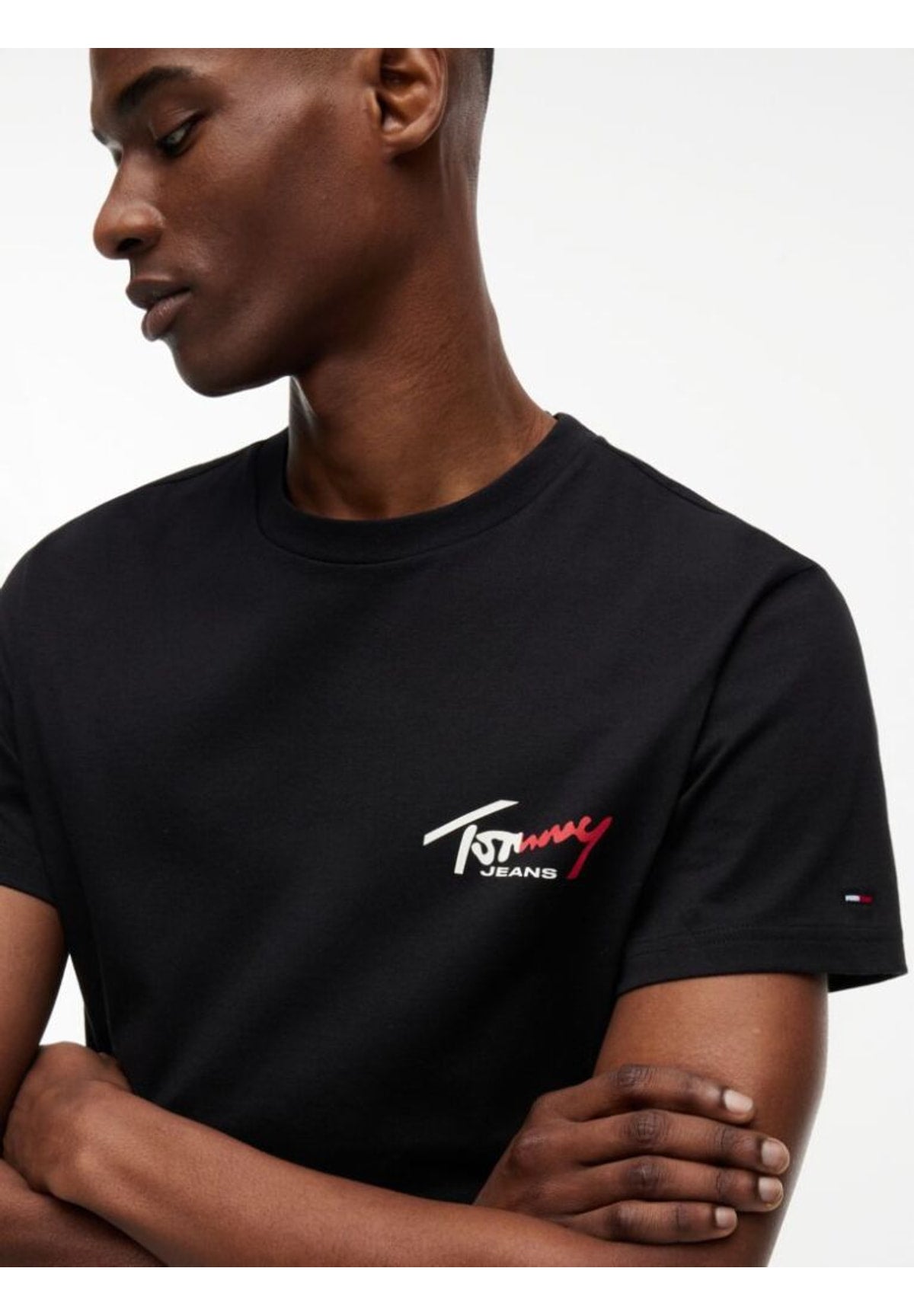 T-shirt a Maniche Corte Tjm Slim Sign Chest DM0DM22538 Black
