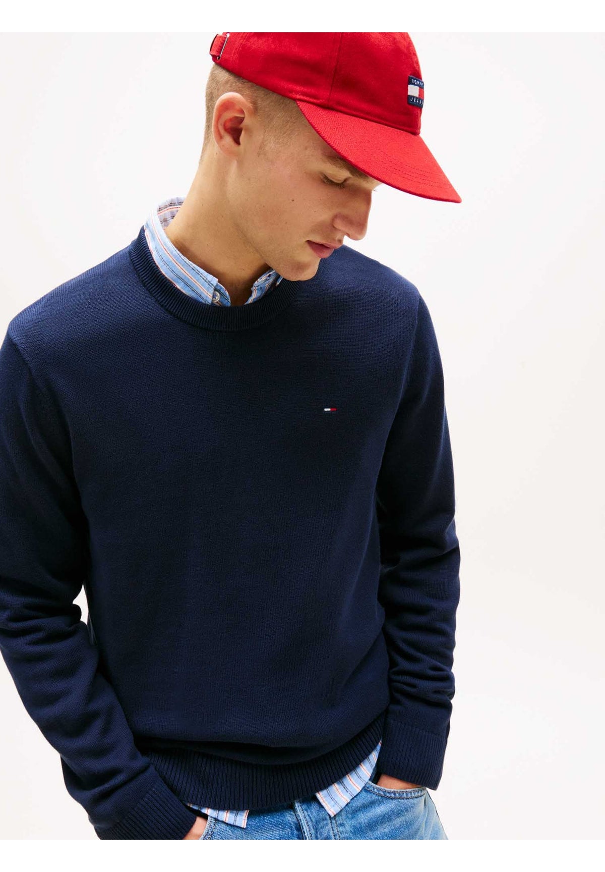 Maglione Girocollo Slim Essential Light DM0DM22853 Dark Night Navy