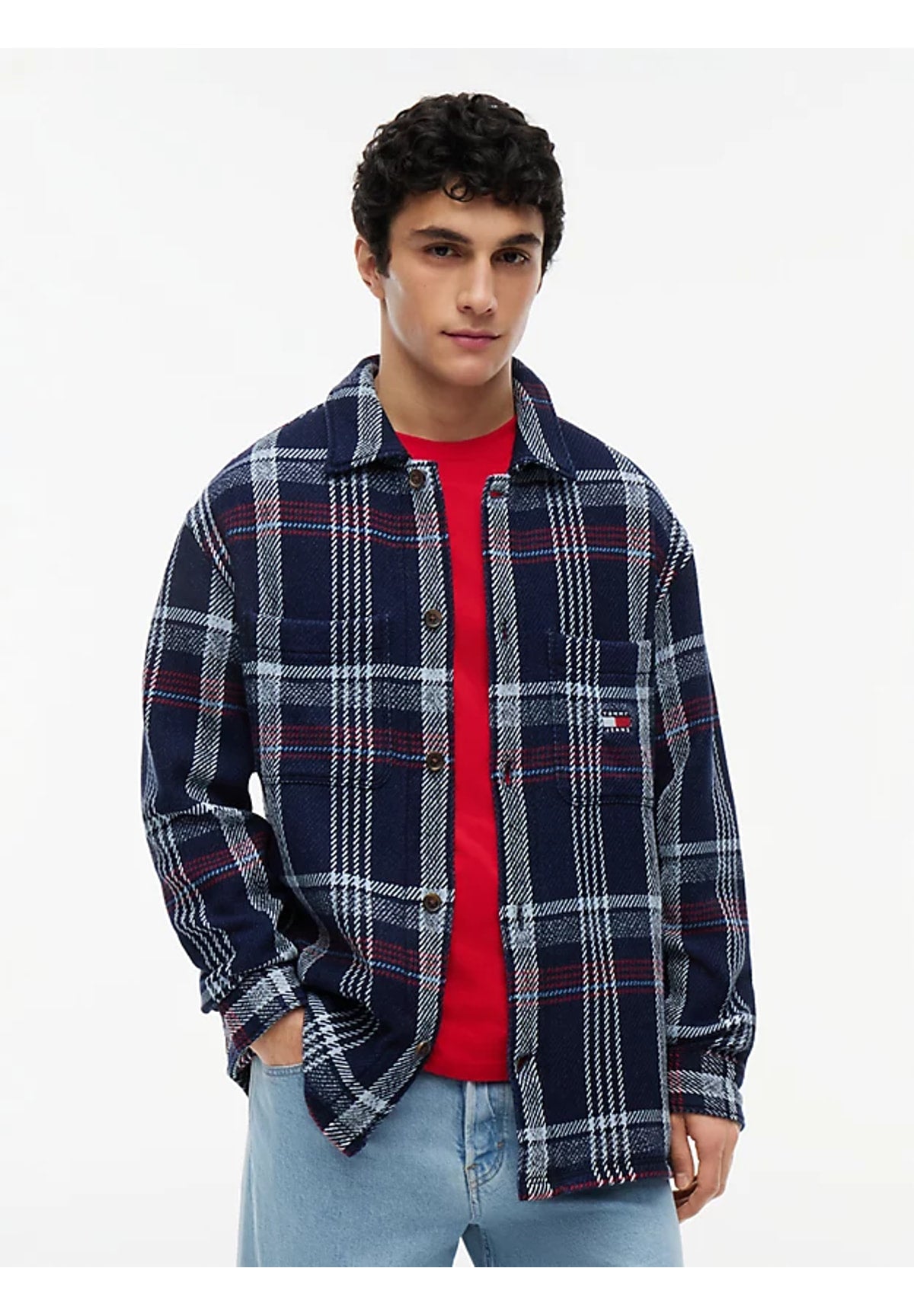 Camicia Overshirt Tjm Check Overshirt DM0DM23135 Dark Night Navy Check