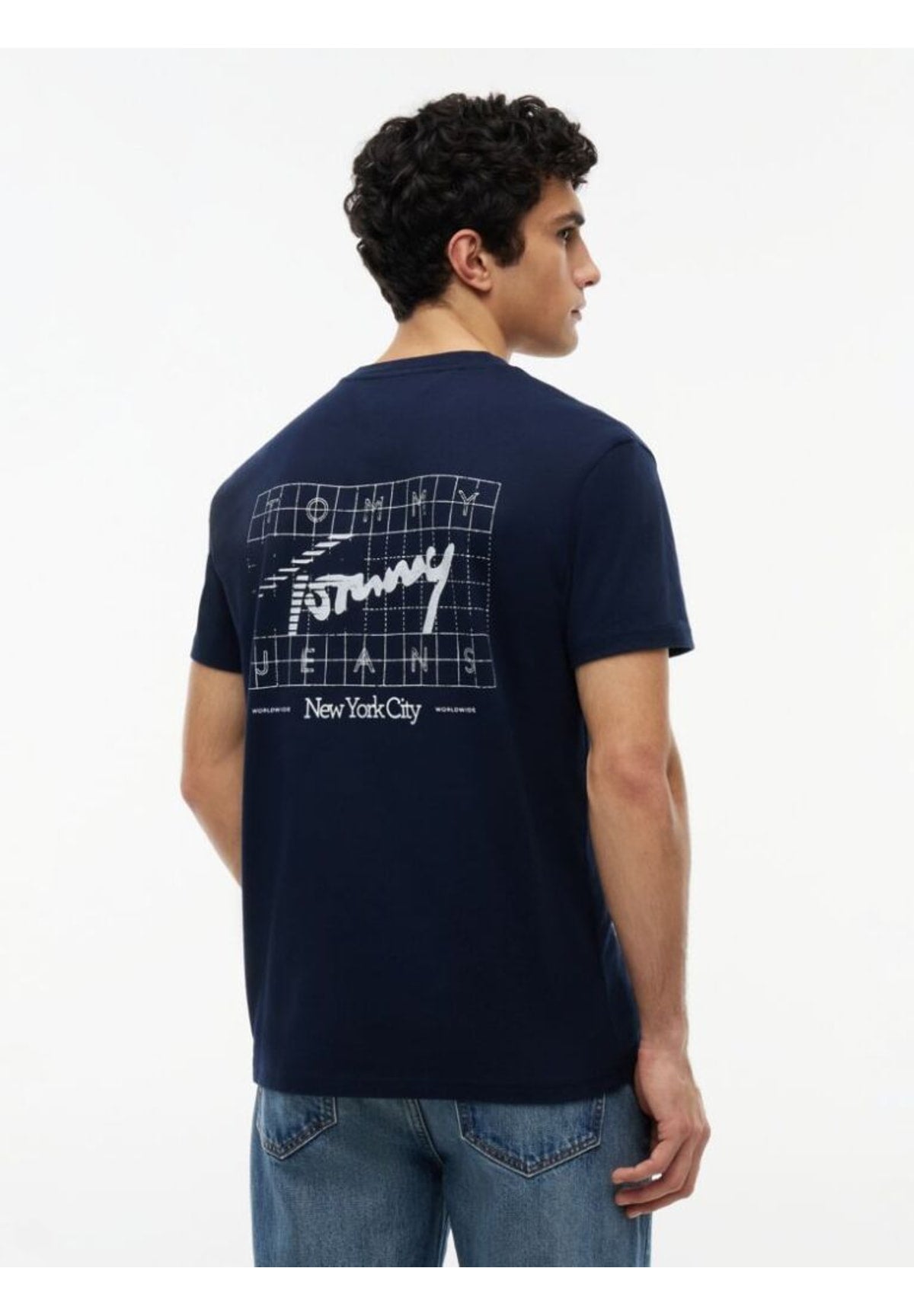 T-shirt a Maniche Corte Tjm Reg Sign Flag Ss DM0DM23177 Dark Night Navy
