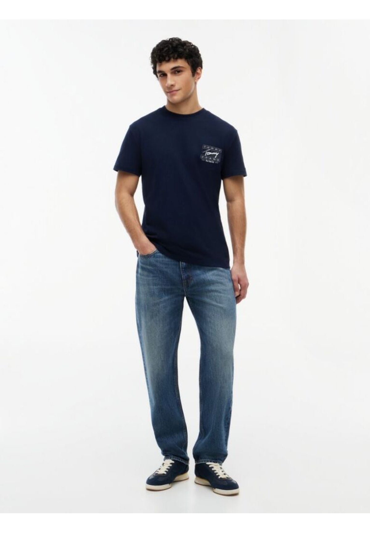 T-shirt a Maniche Corte Tjm Reg Sign Flag Ss DM0DM23177 Dark Night Navy