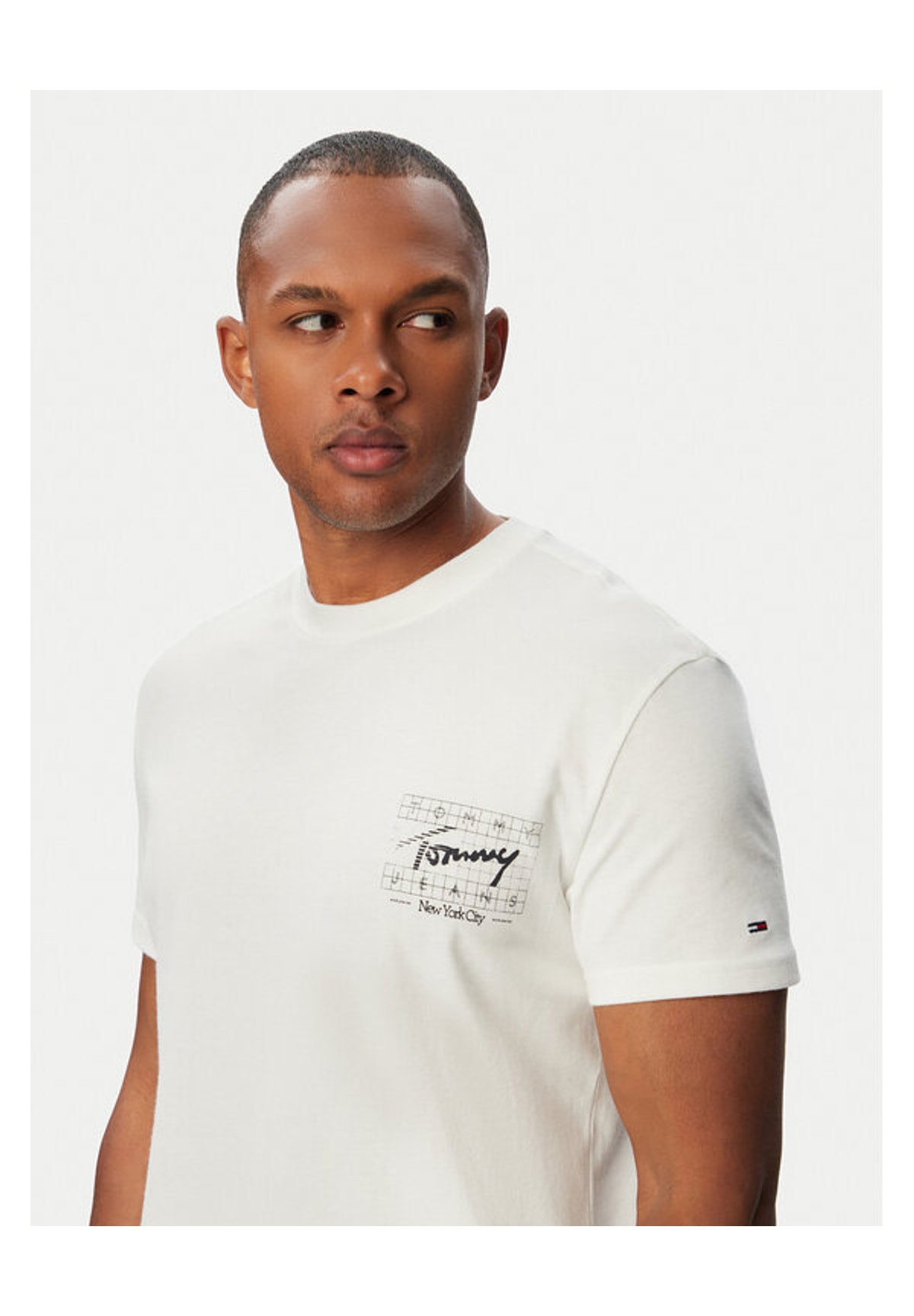 T-shirt a Maniche Corte Tjm Reg Sign Flag Ss DM0DM23177 Ecru