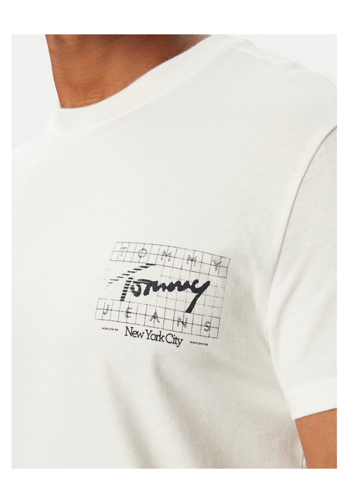 T-shirt a Maniche Corte Tjm Reg Sign Flag Ss DM0DM23177 Ecru
