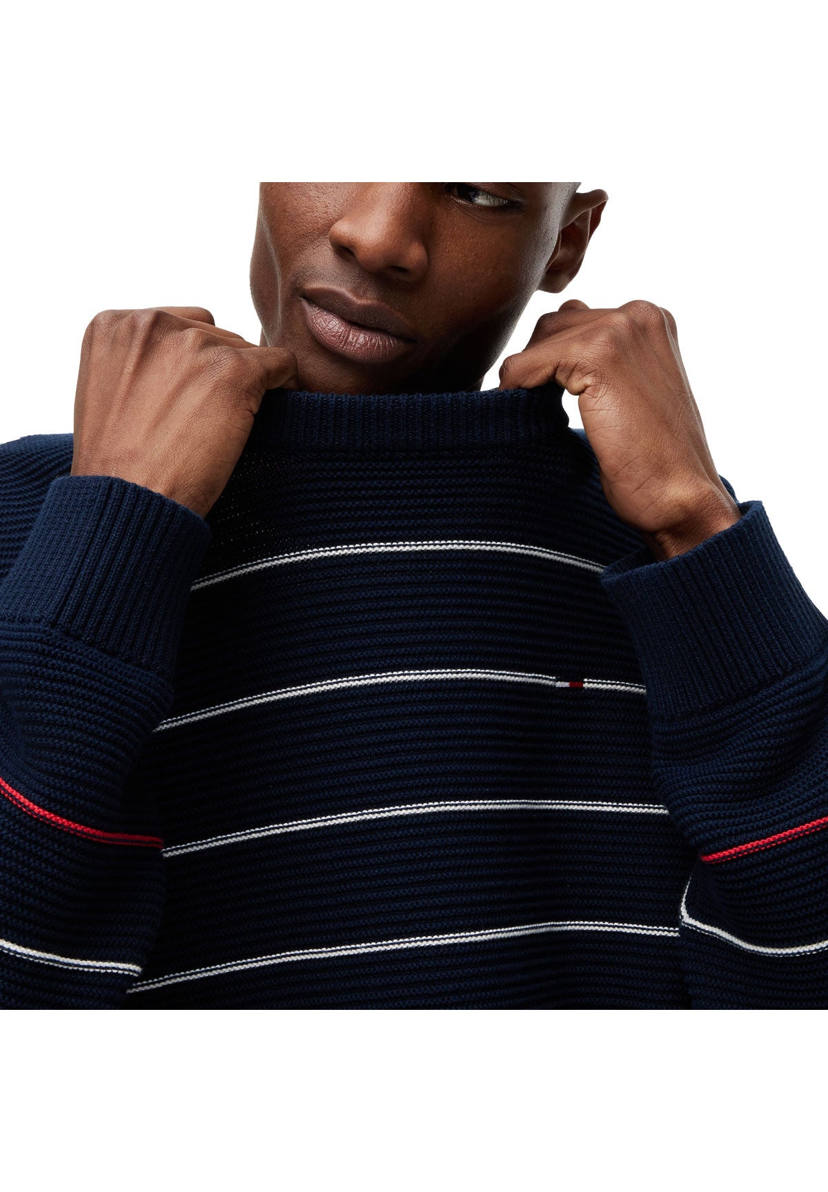 Maglione Girocollo Tjm Slim Stripe Swea DM0DM23384 Dark Night Navy Stripe