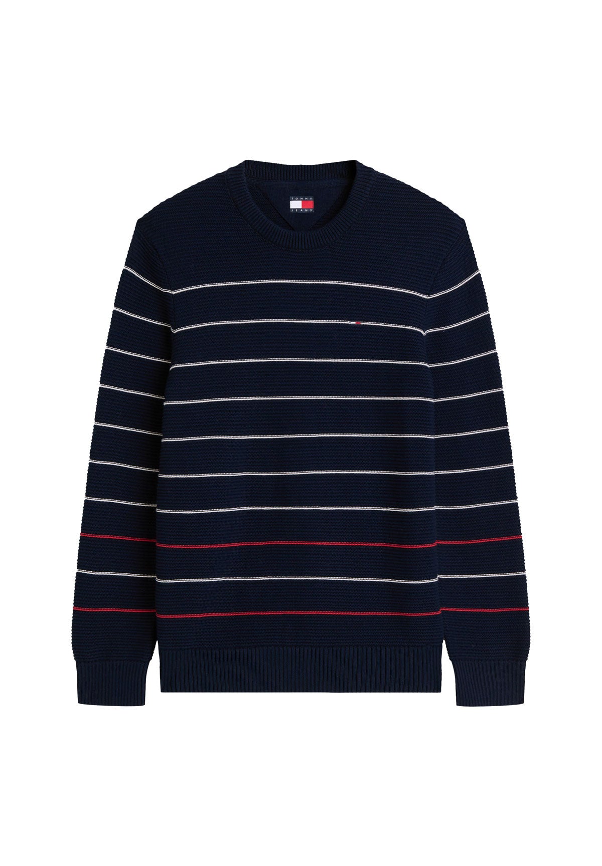Maglione Girocollo Tjm Slim Stripe Swea DM0DM23384 Dark Night Navy Stripe