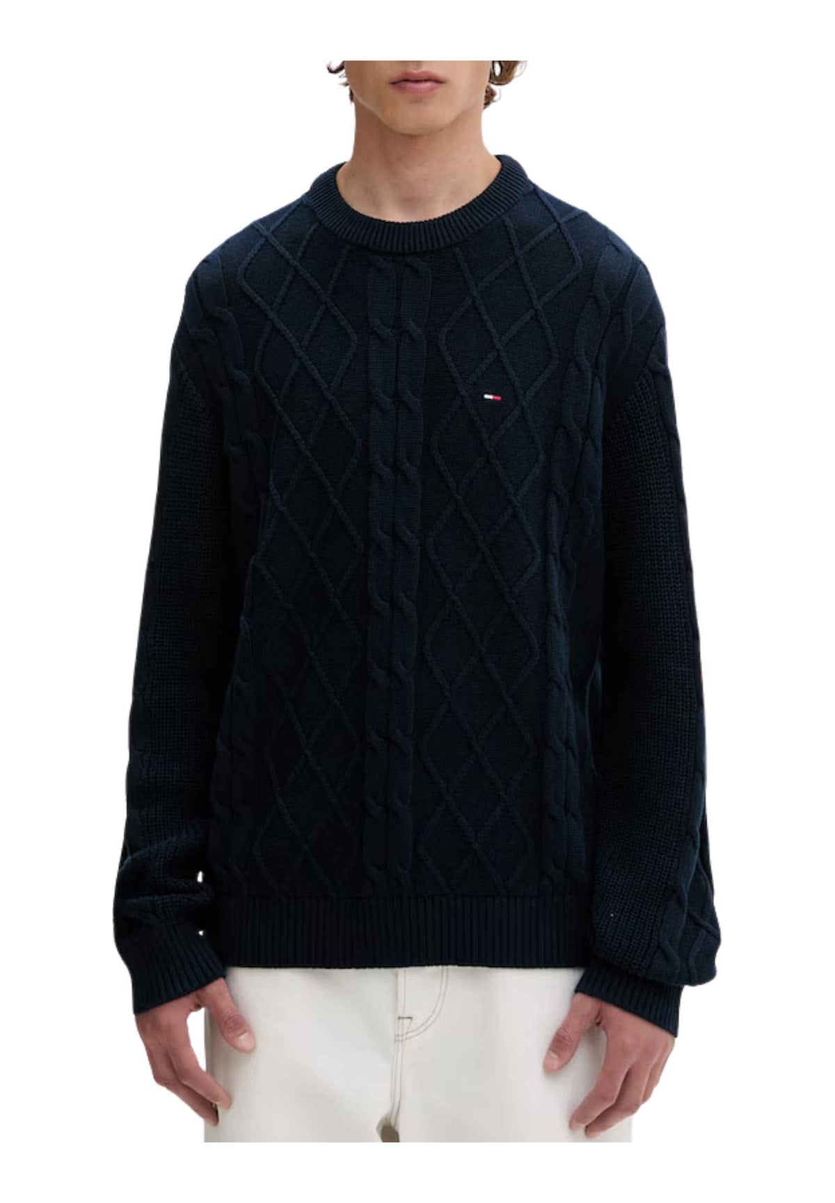 Maglione Girocollo Tjm Reg Classic Flag DM0DM23405 Dark Blue