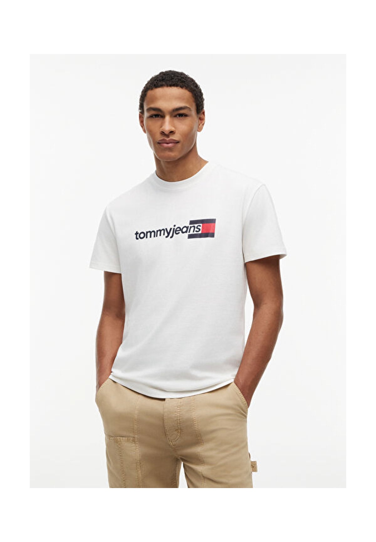 T-shirt a Maniche Corte Tjm Reg Entry Dna Ss DM0DM23406 Ecru