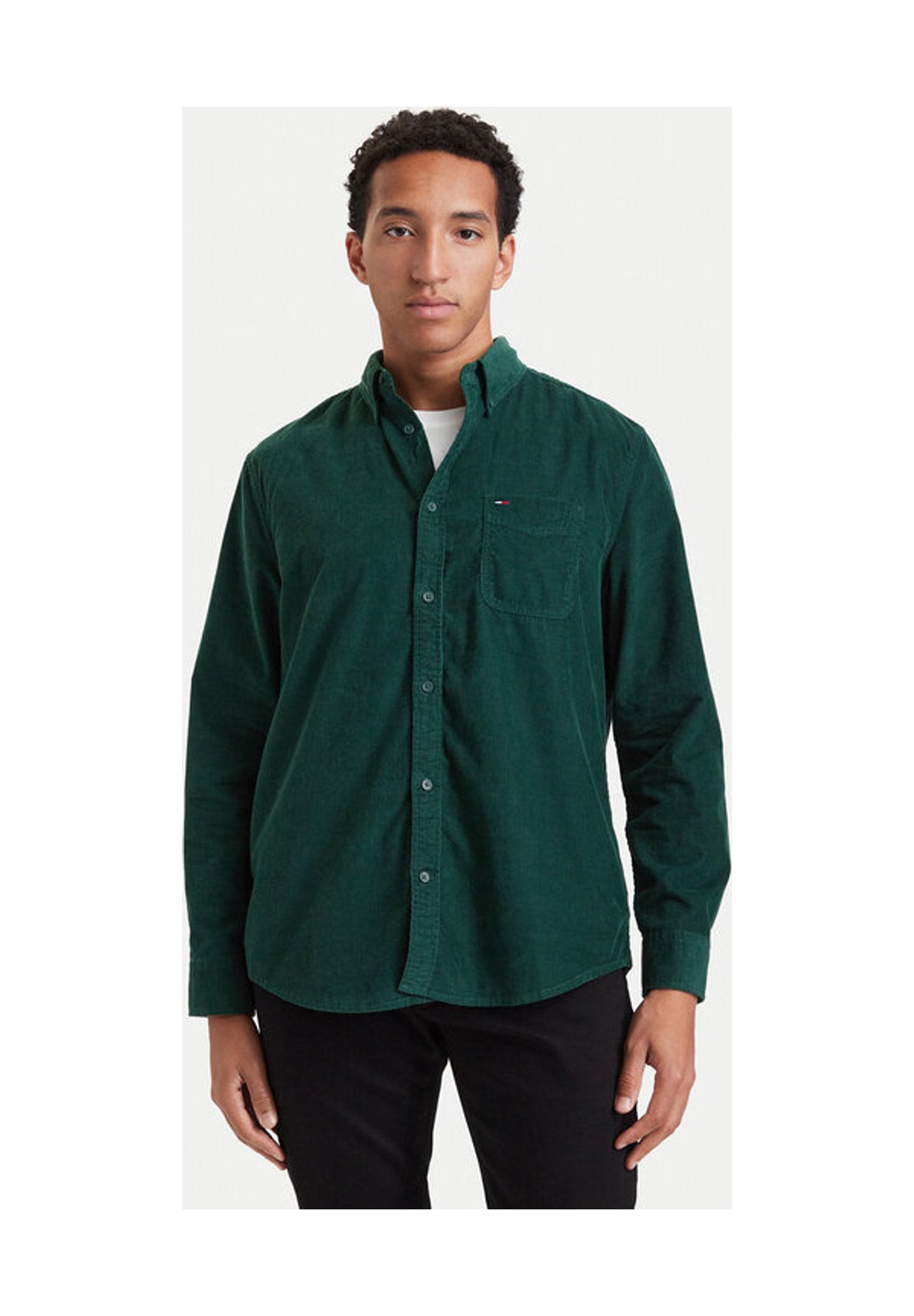 Camicia a Maniche Lunghe Tjm Reg Baby Corduro DM0DM23517 Velvet Green